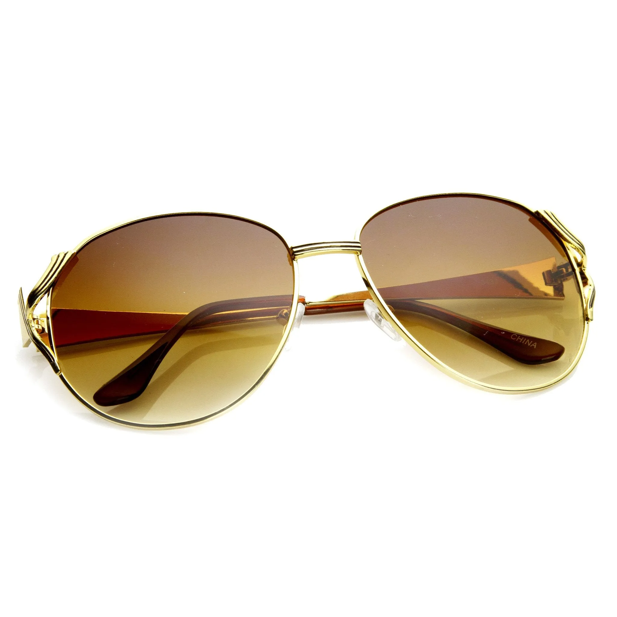 Womens Designer Oversize Metal Fashion Sunglasses 9191 sold by ZeroUV product image thumbnail 5