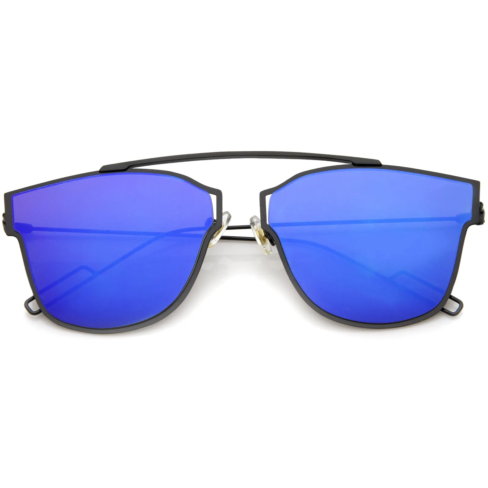 Modern Flash Mirror Flat Lens Thin Wire Frame Sunglasses A384 sold by ZeroUV