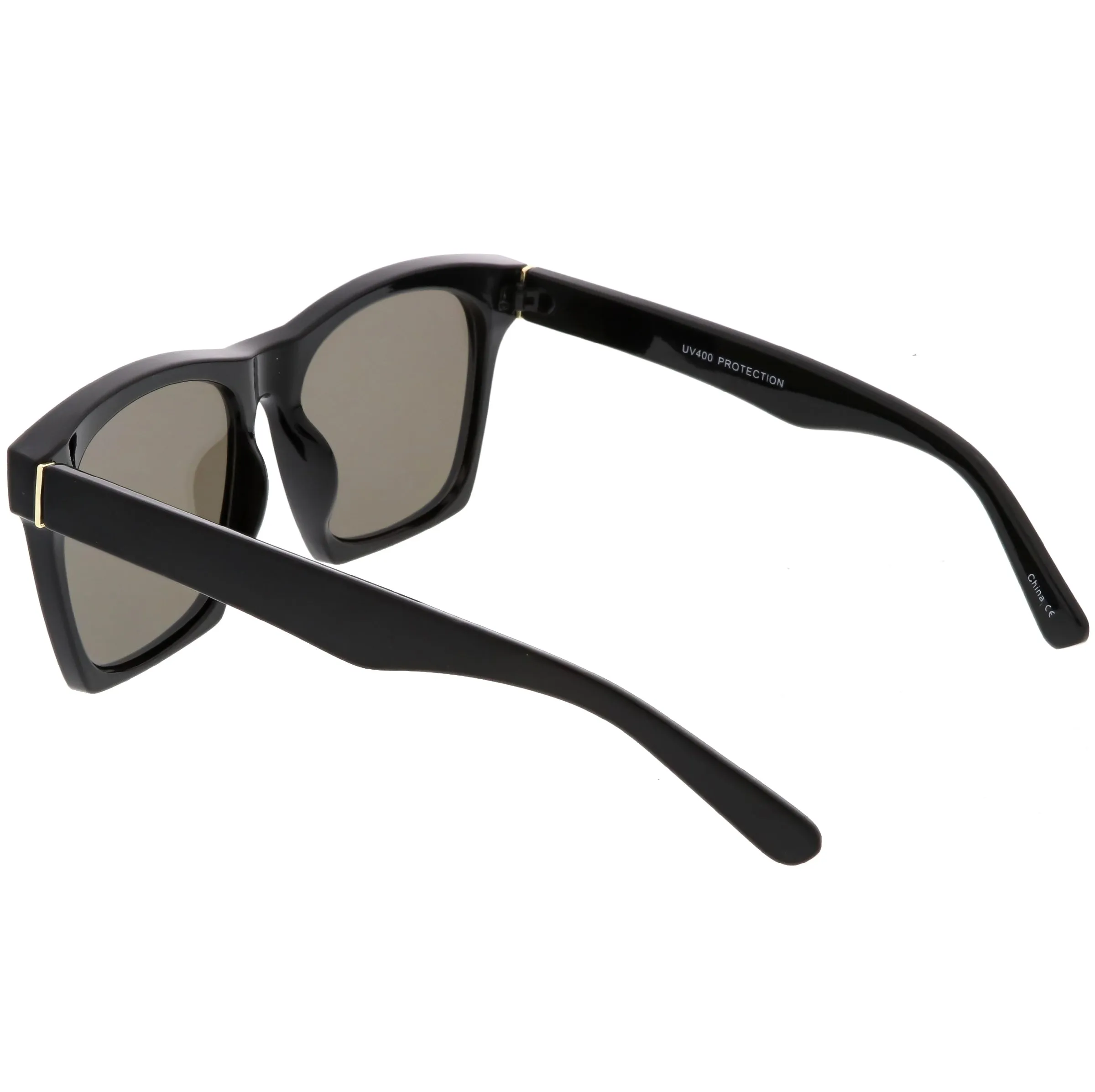 Modern Horned Rim Block Frame Flat Lens Sunglasses C425 sold by ZeroUV product image thumbnail 4
