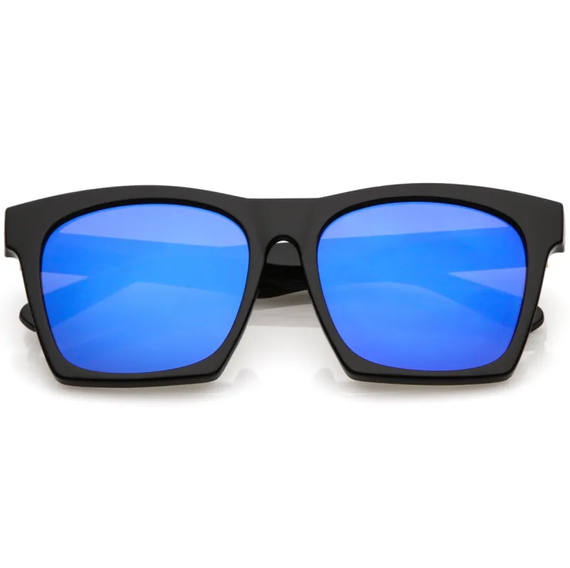Modern Horned Rim Block Frame Flat Lens Sunglasses C425 sold by ZeroUV