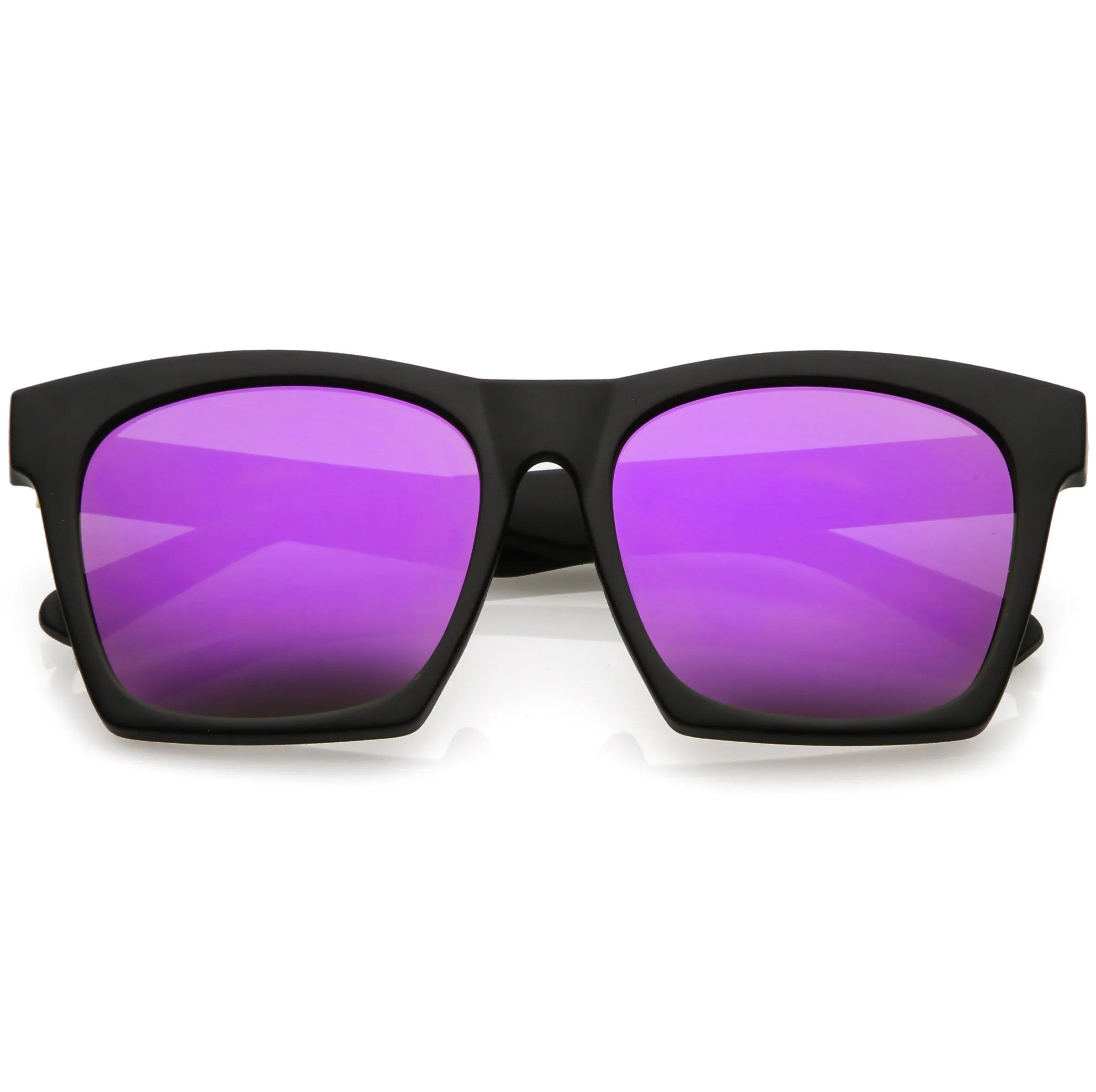 Modern Horned Rim Block Frame Flat Lens Sunglasses C425 sold by ZeroUV product image thumbnail 5