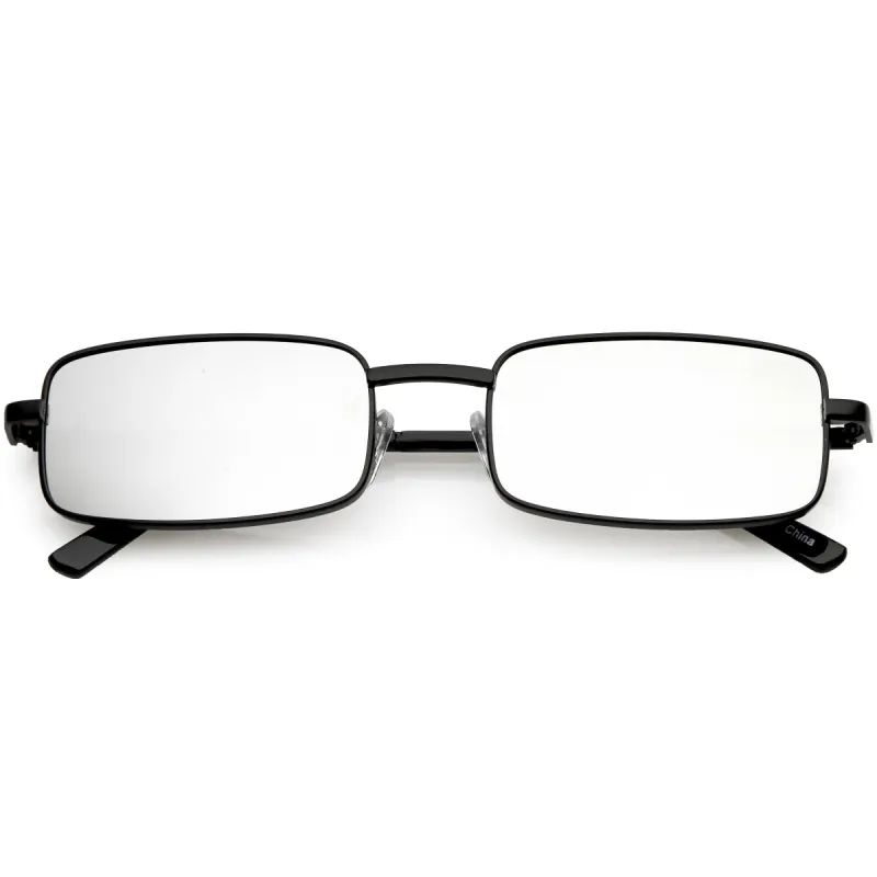 Retro Unisex Small Rectangle Mirrored Flat Lens Sunglasses C597 sold by ZeroUV