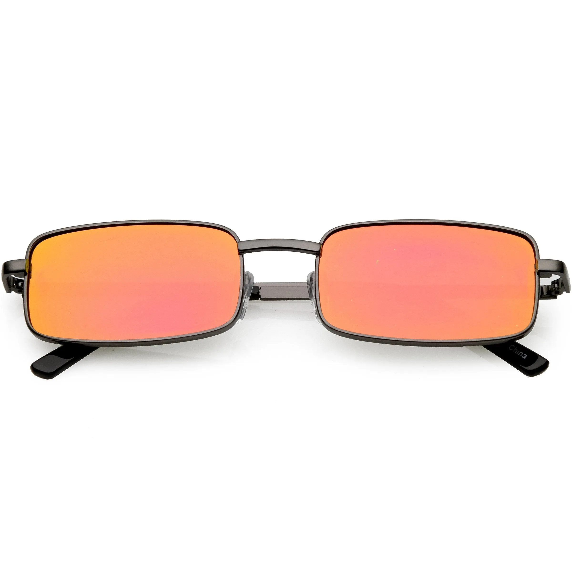 Retro Unisex Small Rectangle Mirrored Flat Lens Sunglasses C597 sold by ZeroUV product image thumbnail 5