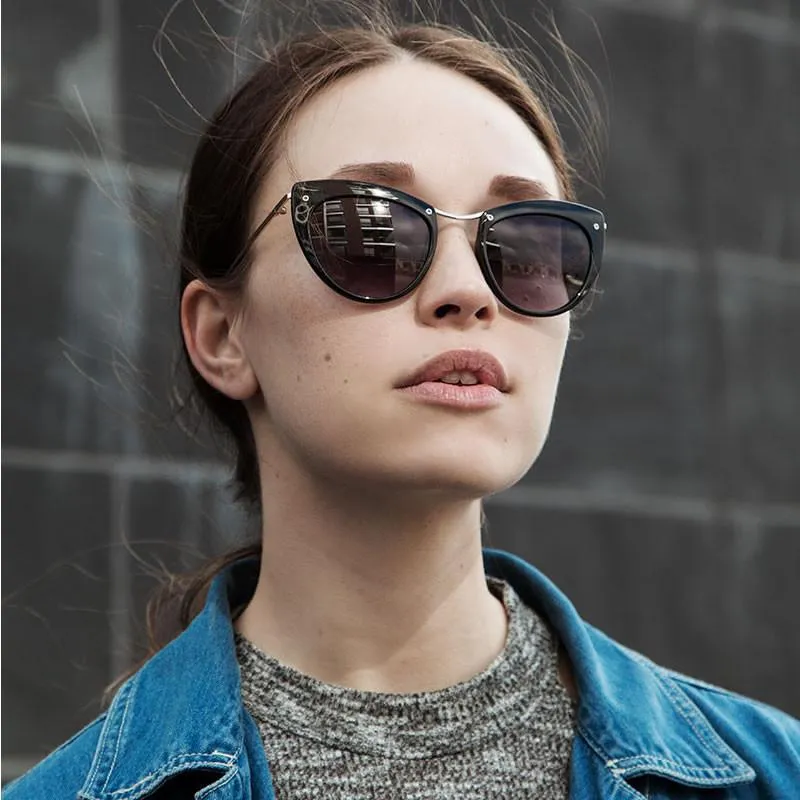 Women's Elegant Cat Eye Sunglasses With Metal Temples 9802 sold by ZeroUV product image thumbnail 2