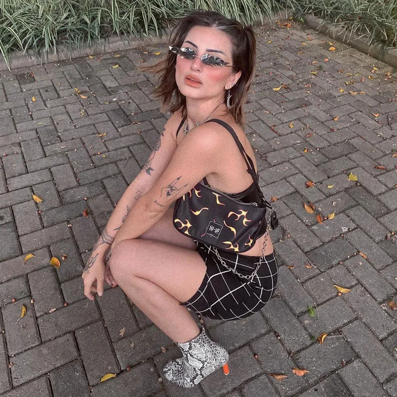 Bold Fire Flaming Shape Mirrored Lens Rimless Flames Sunglasses D081 sold by ZeroUV product image thumbnail 3