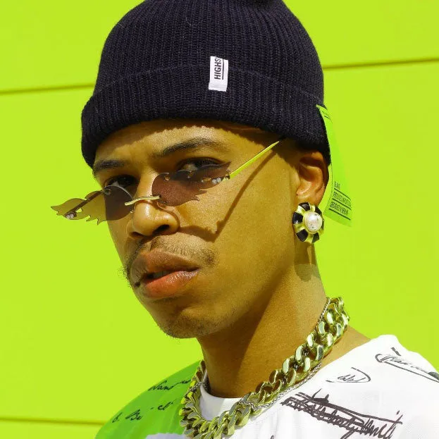 Bold Fire Flaming Shape Mirrored Lens Rimless Flames Sunglasses D081 sold by ZeroUV product image thumbnail 2