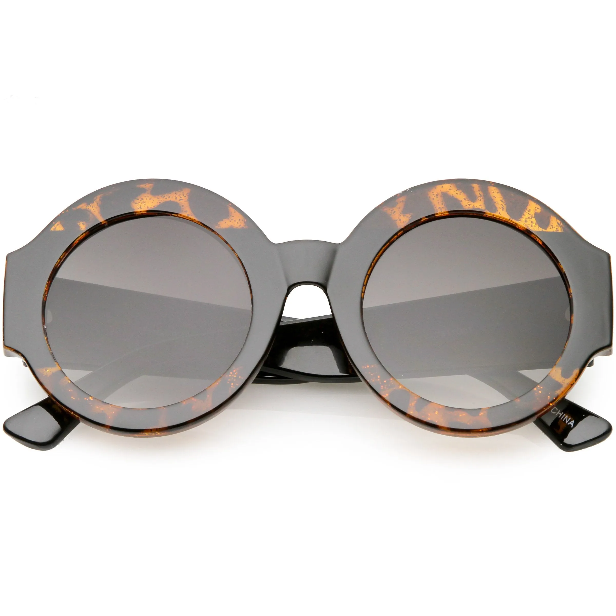 Women's Oversize Glitter Two Tone Round Sunglasses C622 sold by ZeroUV product image thumbnail 5