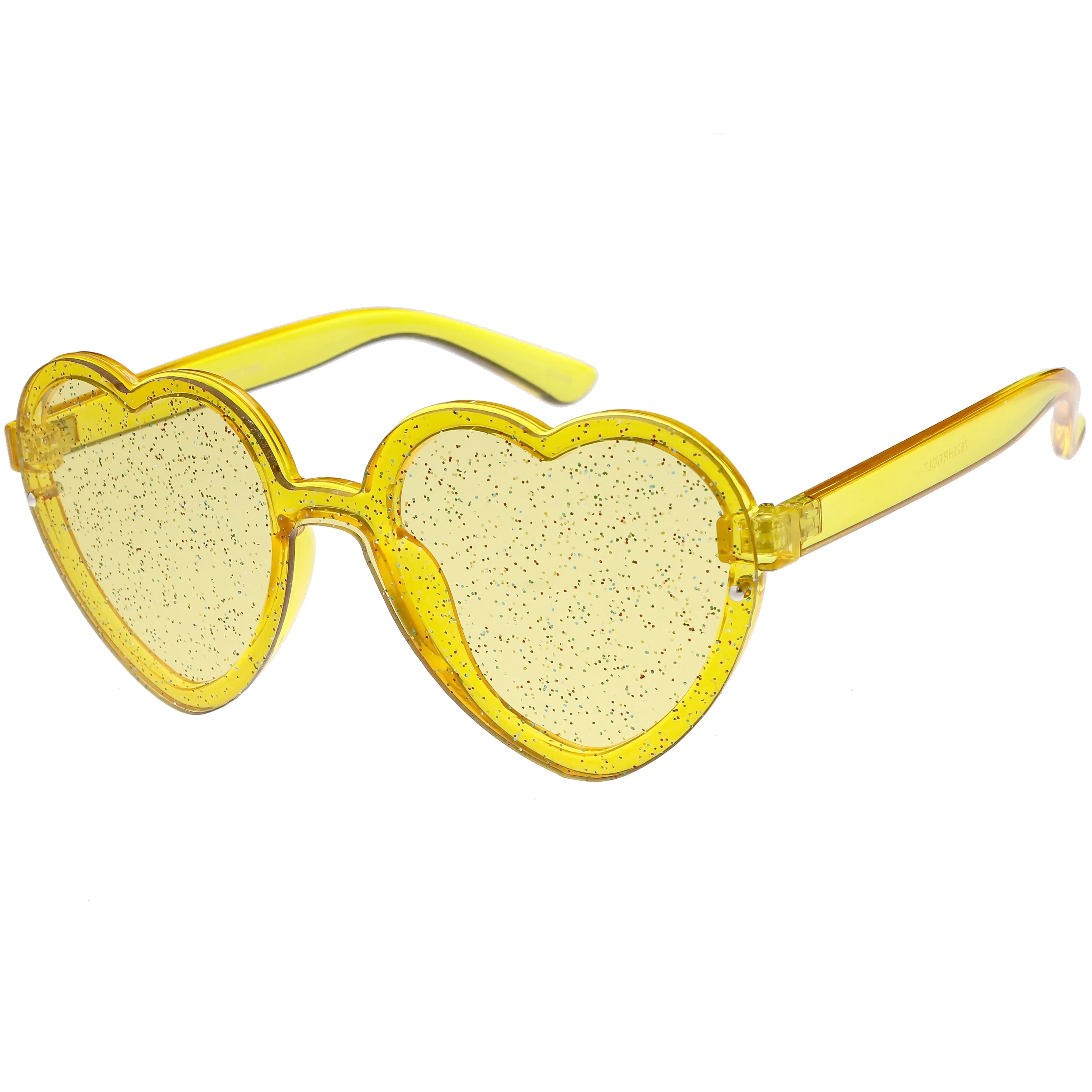 Women's Colorful Heart Shape Glitter Lens Novelty Sunglasses C879 sold by ZeroUV product image thumbnail 5
