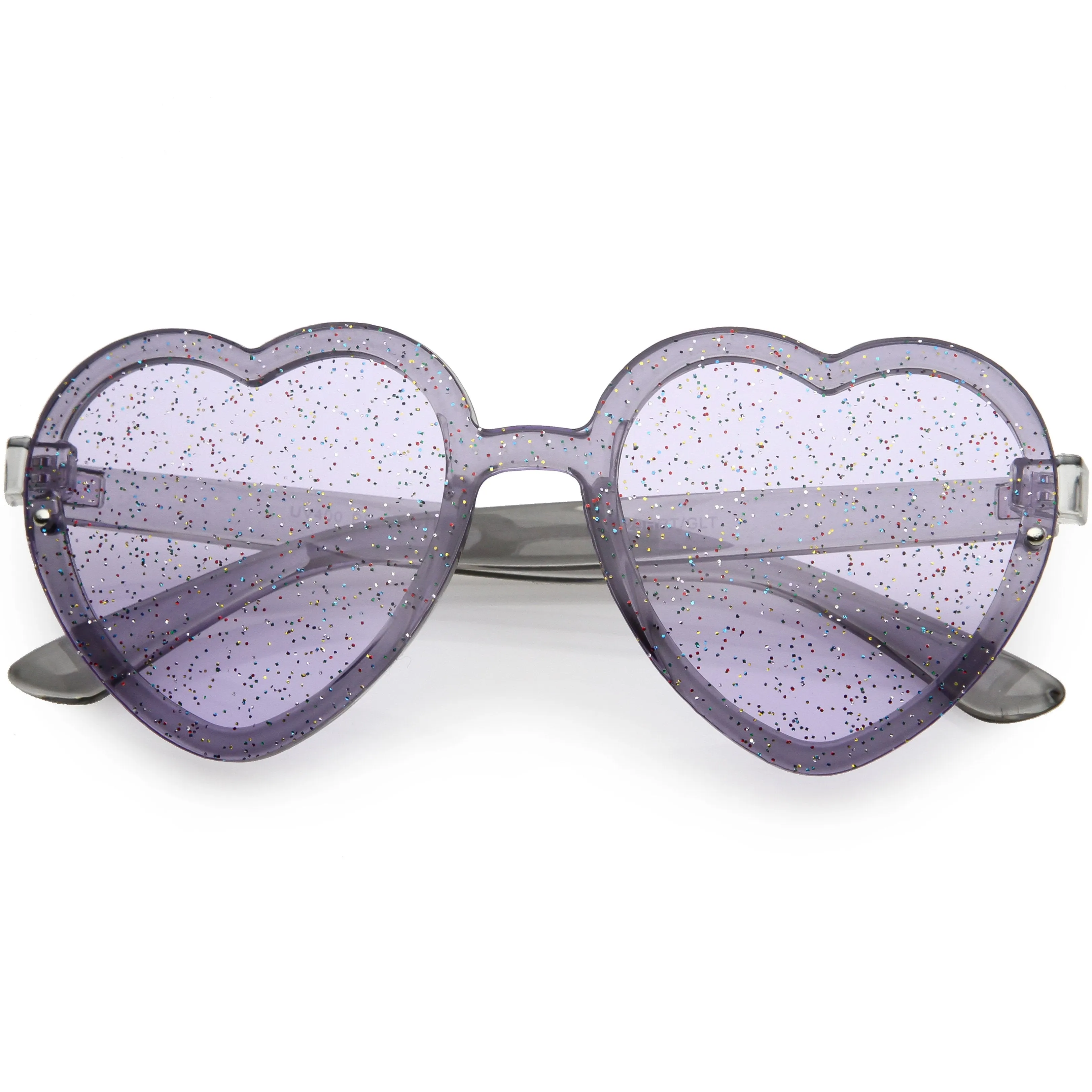 Women's Colorful Heart Shape Glitter Lens Novelty Sunglasses C879 sold by ZeroUV