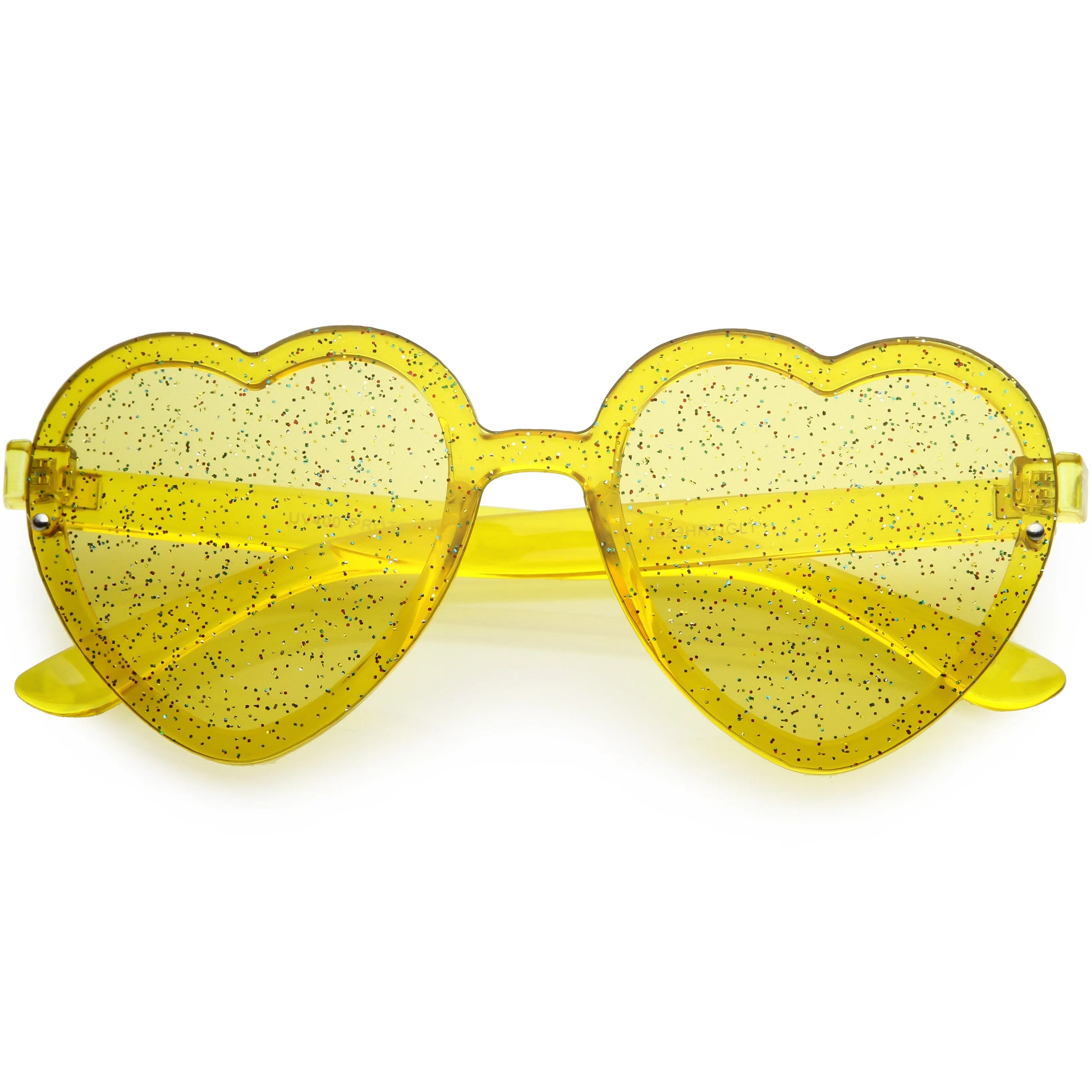 Women's Colorful Heart Shape Glitter Lens Novelty Sunglasses C879 sold by ZeroUV product image thumbnail 4