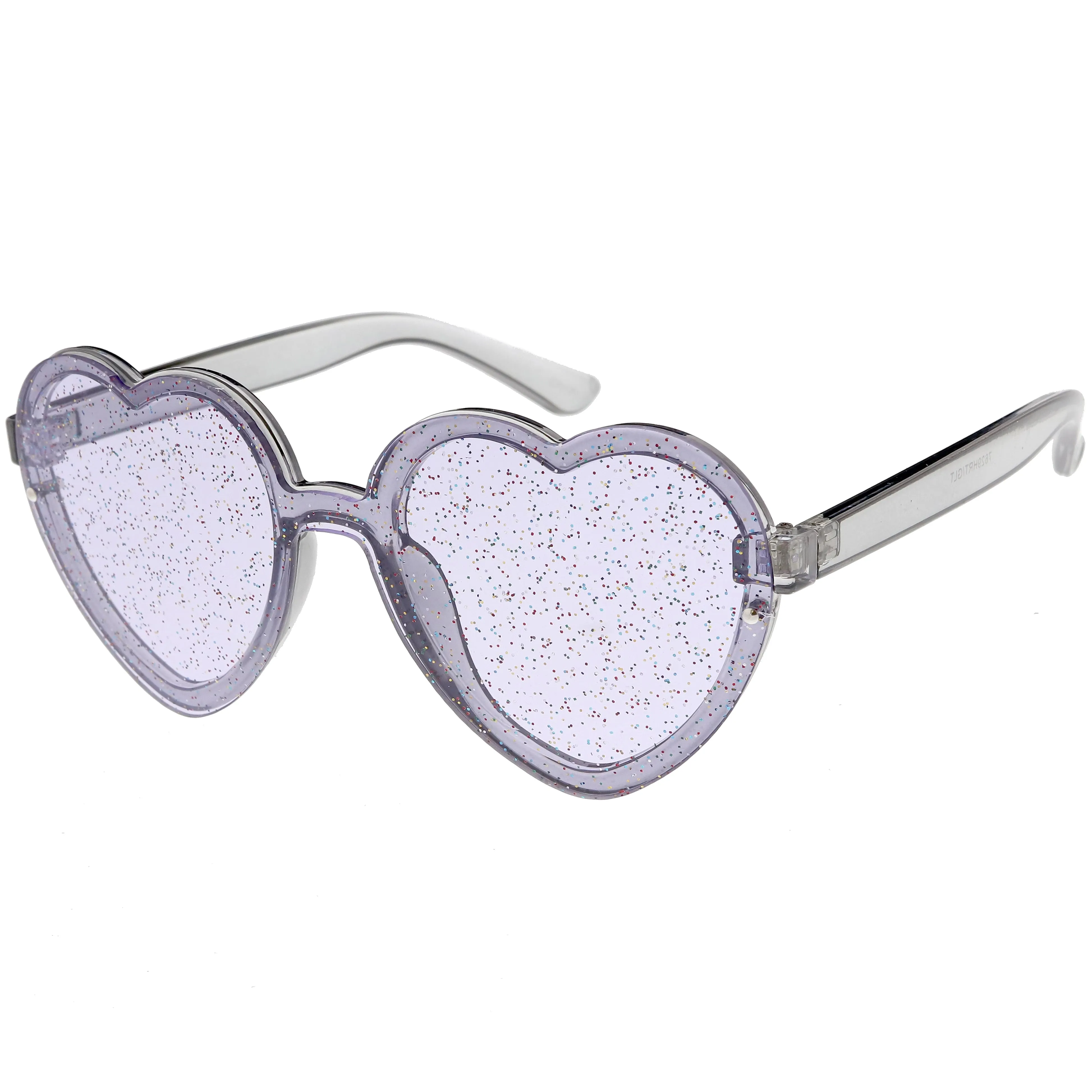 Women's Colorful Heart Shape Glitter Lens Novelty Sunglasses C879 sold by ZeroUV product image thumbnail 2