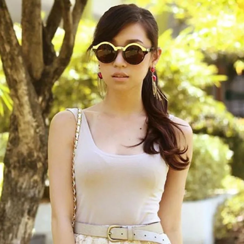 Women's Designer Two Tone Round Sunglasses sold by ZeroUV