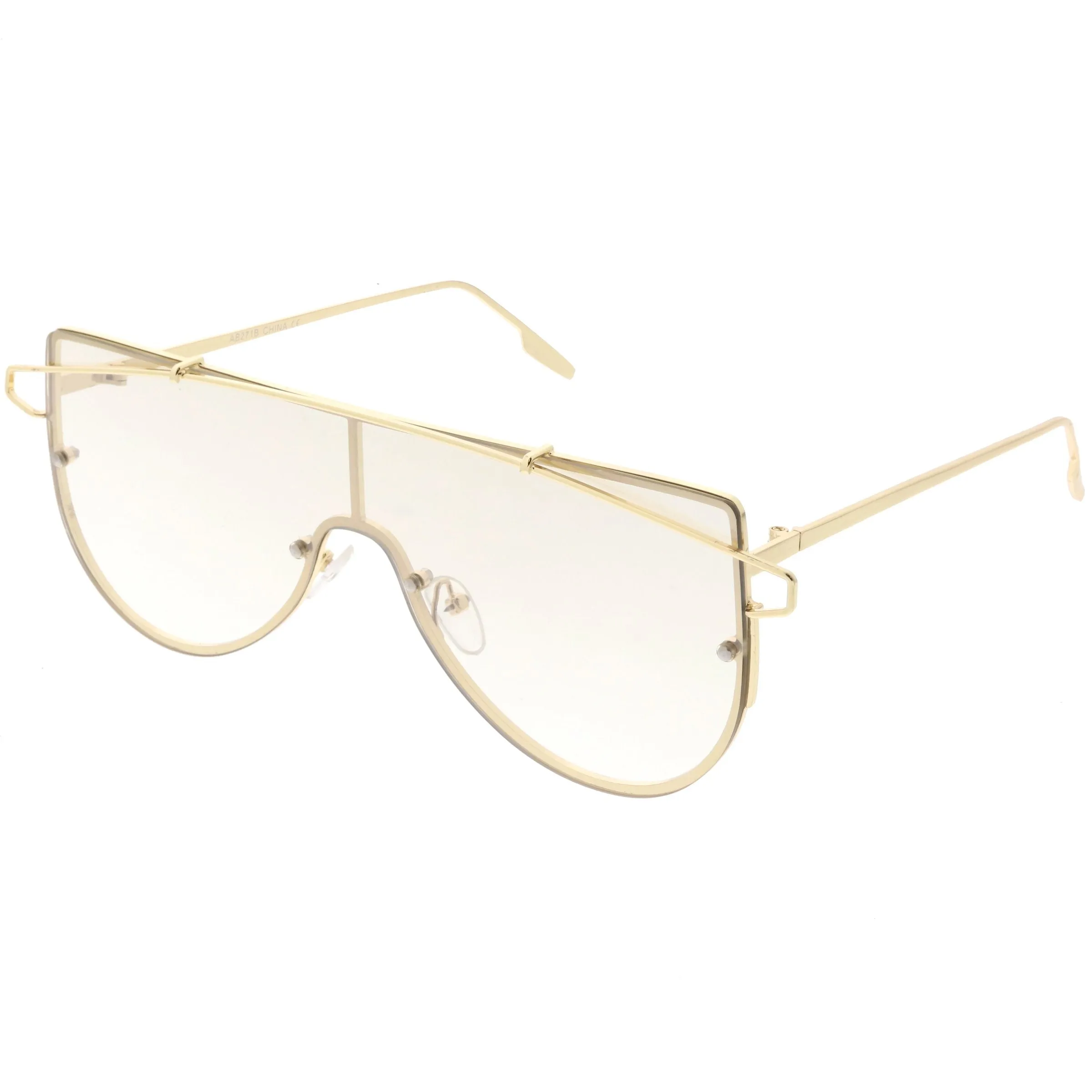 Retro Futuristic Shield Mono Lens Color Tone Sunglasses C484 sold by ZeroUV product image thumbnail 3