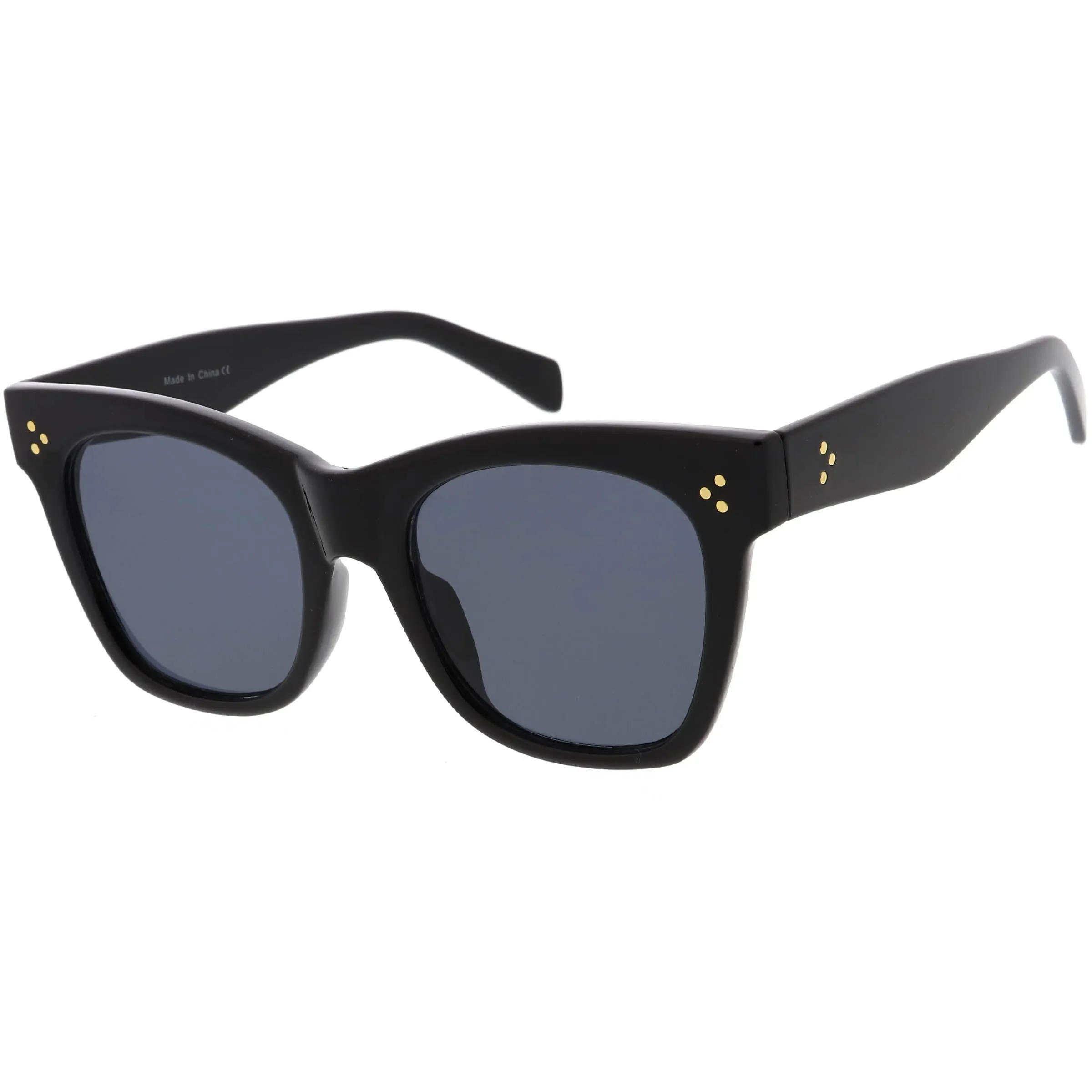 Oversize Gold Detail Accent Classic Plastic Horn Rimmed Sunglasses C971 sold by ZeroUV product image thumbnail 5