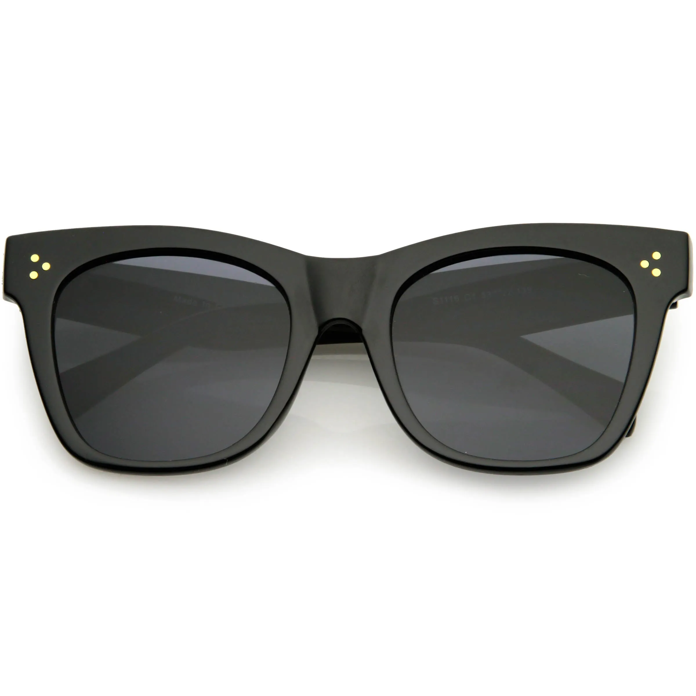 Oversize Gold Detail Accent Classic Plastic Horn Rimmed Sunglasses C971 sold by ZeroUV product image thumbnail 4