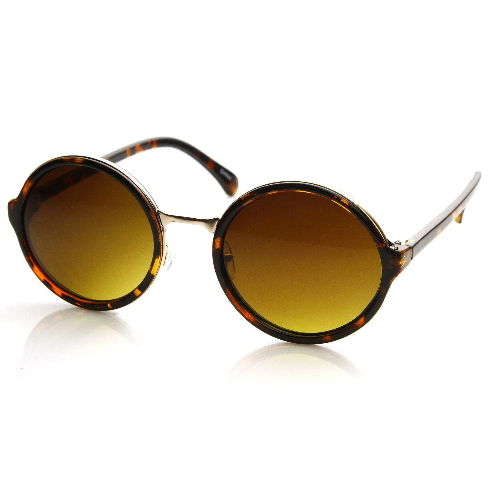 Vintage Steampunk Classic Round Sunglasses Metal Bridge 8407 sold by ZeroUV product image thumbnail 4