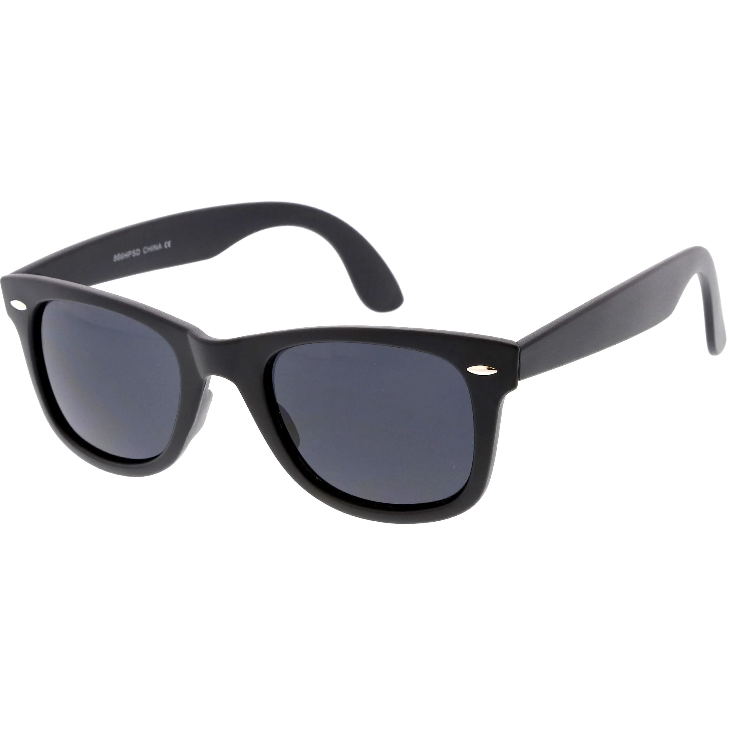 Classic Small Frame Wide Arms Dark Lens Horn Rimmed Sunglasses C923 sold by ZeroUV product image thumbnail 2