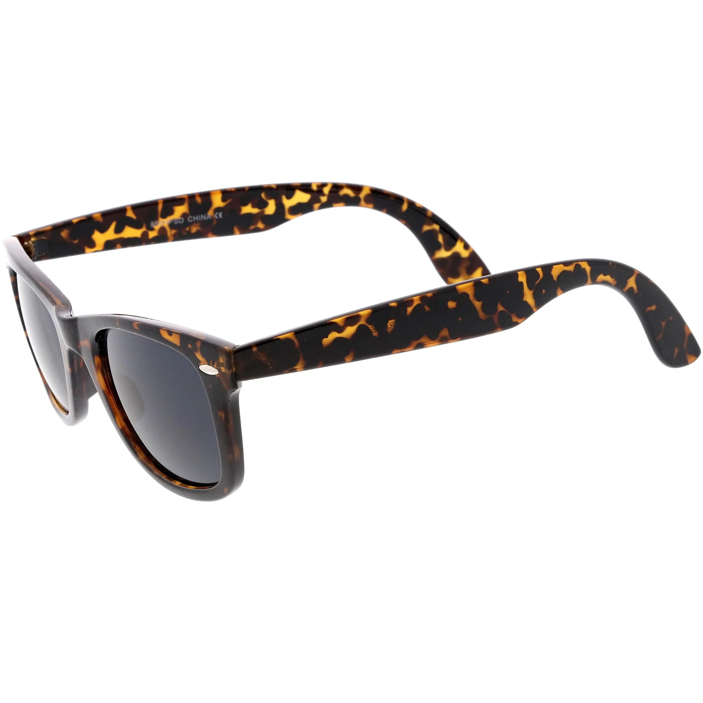 Classic Small Frame Wide Arms Dark Lens Horn Rimmed Sunglasses C923 sold by ZeroUV product image thumbnail 5