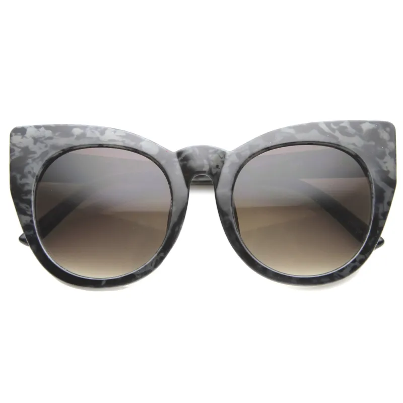 Women's Oversize Cat Eye Marble Print Sunglasses 9973 sold by ZeroUV