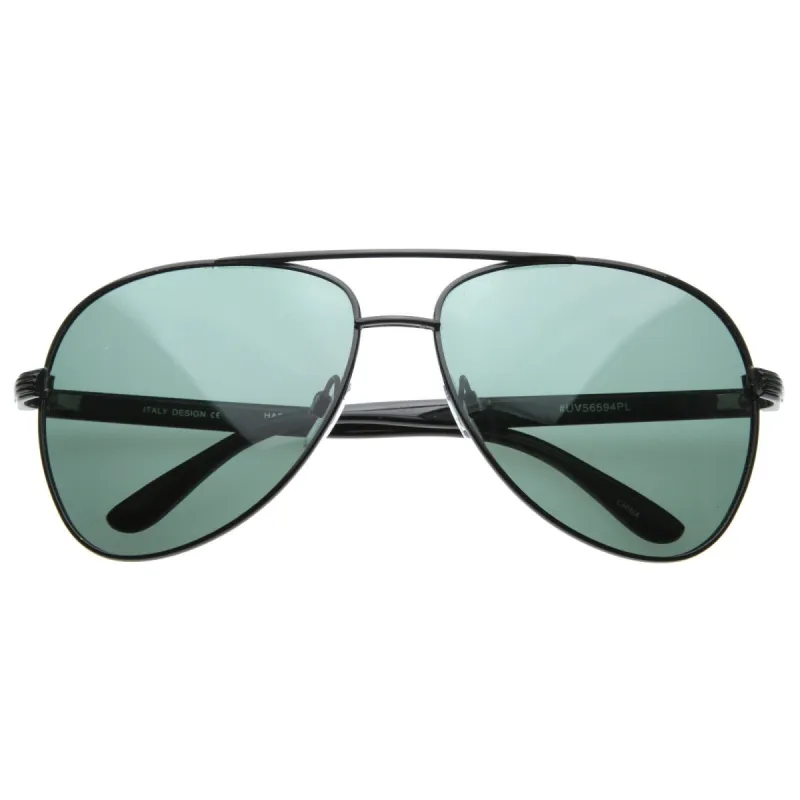 High Grade Premium Polarized Large Classic Metal Aviator Sunglasses 8320 sold by ZeroUV
