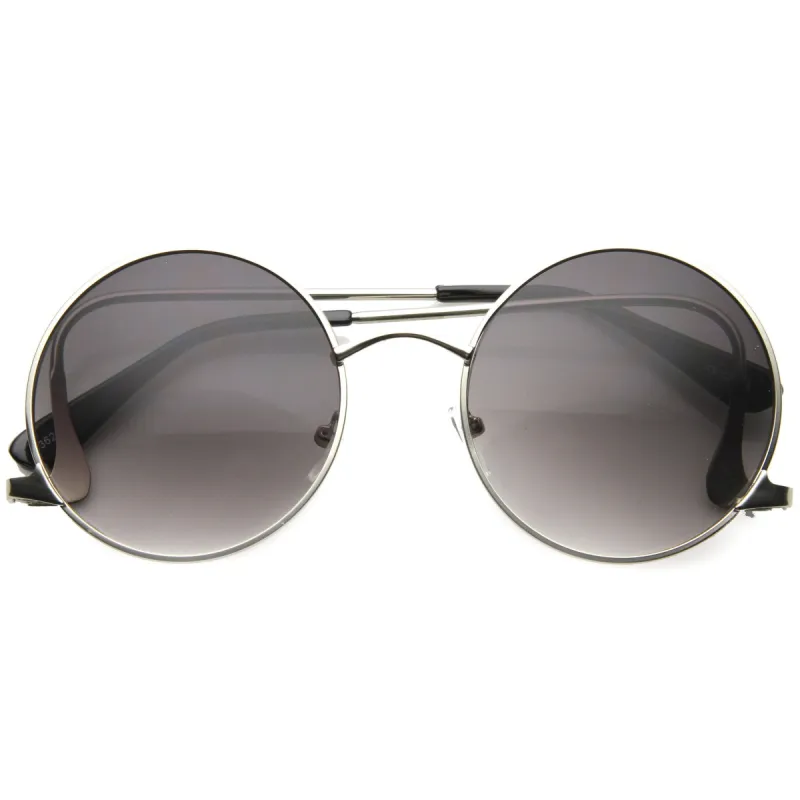 Women's Retro 1950's Low Temple Round Metal Sunglasses A065 sold by ZeroUV