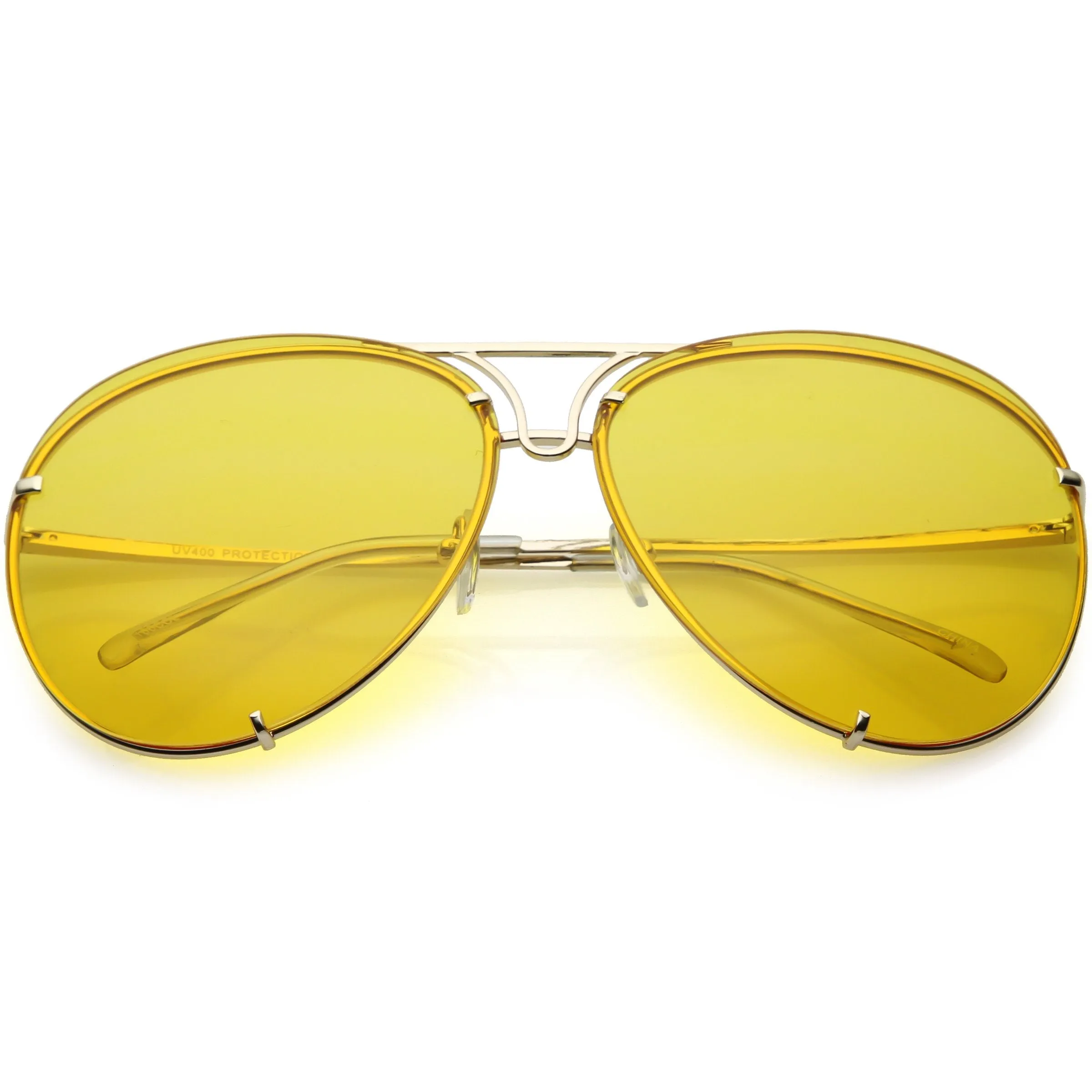 Retro Oversize 1970's Color Tinted Metal Aviator Sunglasses C467 sold by ZeroUV product image thumbnail 5