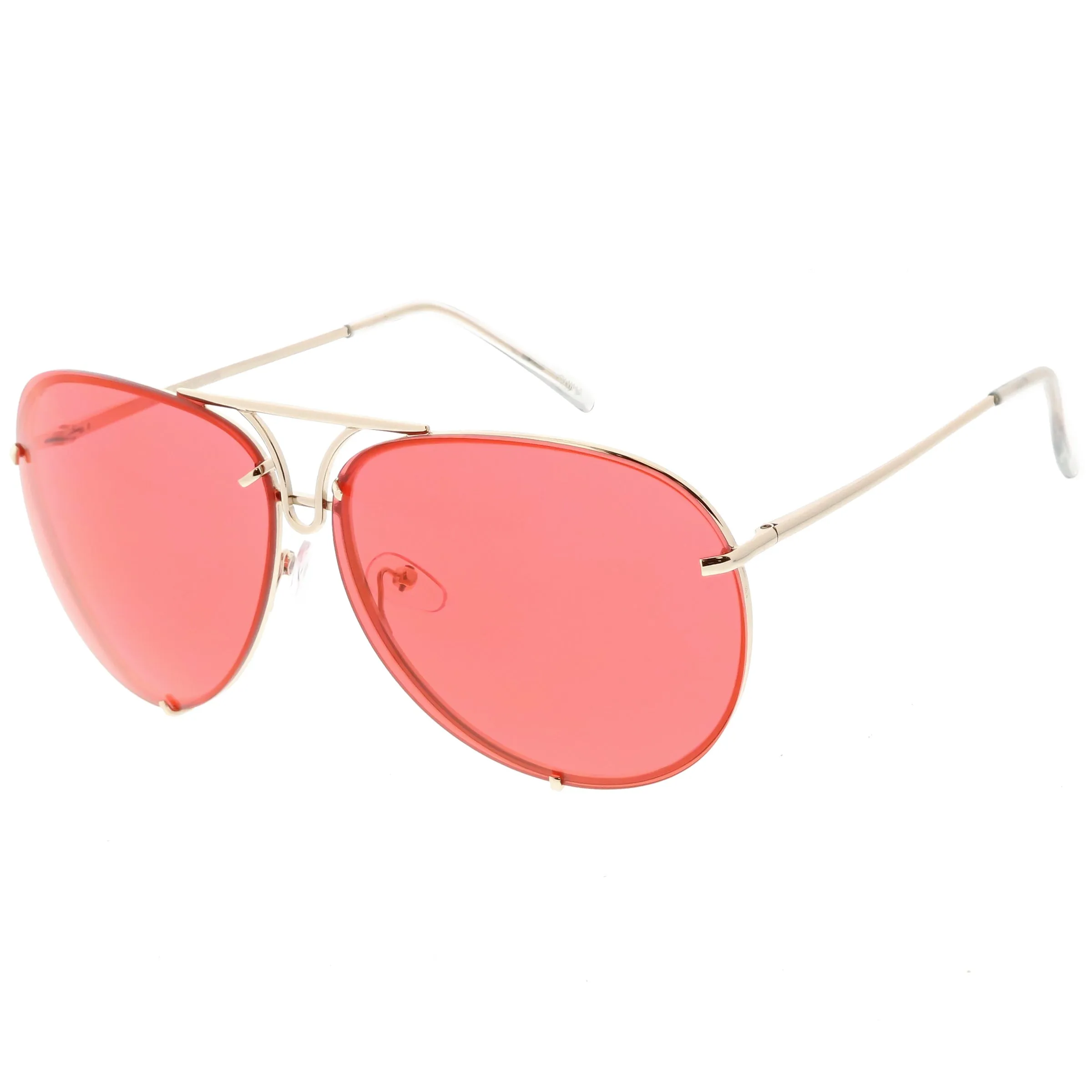 Retro Oversize 1970's Color Tinted Metal Aviator Sunglasses C467 sold by ZeroUV product image thumbnail 2