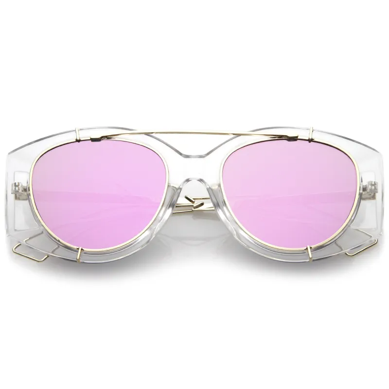 Futuristic Translucent Mirrored Flat Lens Aviator Sunglasses C329 sold by ZeroUV