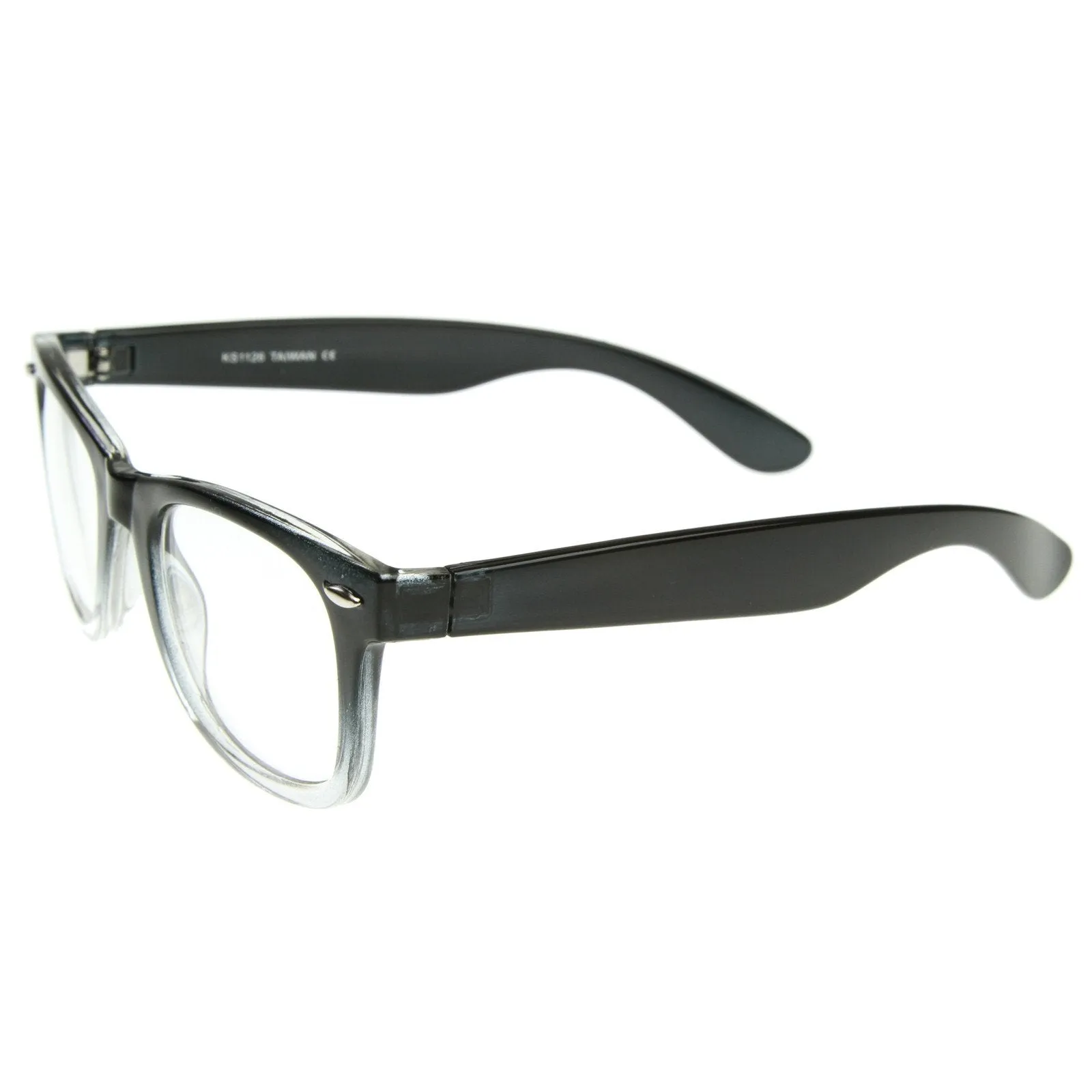 Two Tone Retro Color Fade Clear Lens Horned Rim Glasses 8536 sold by ZeroUV product image thumbnail 5