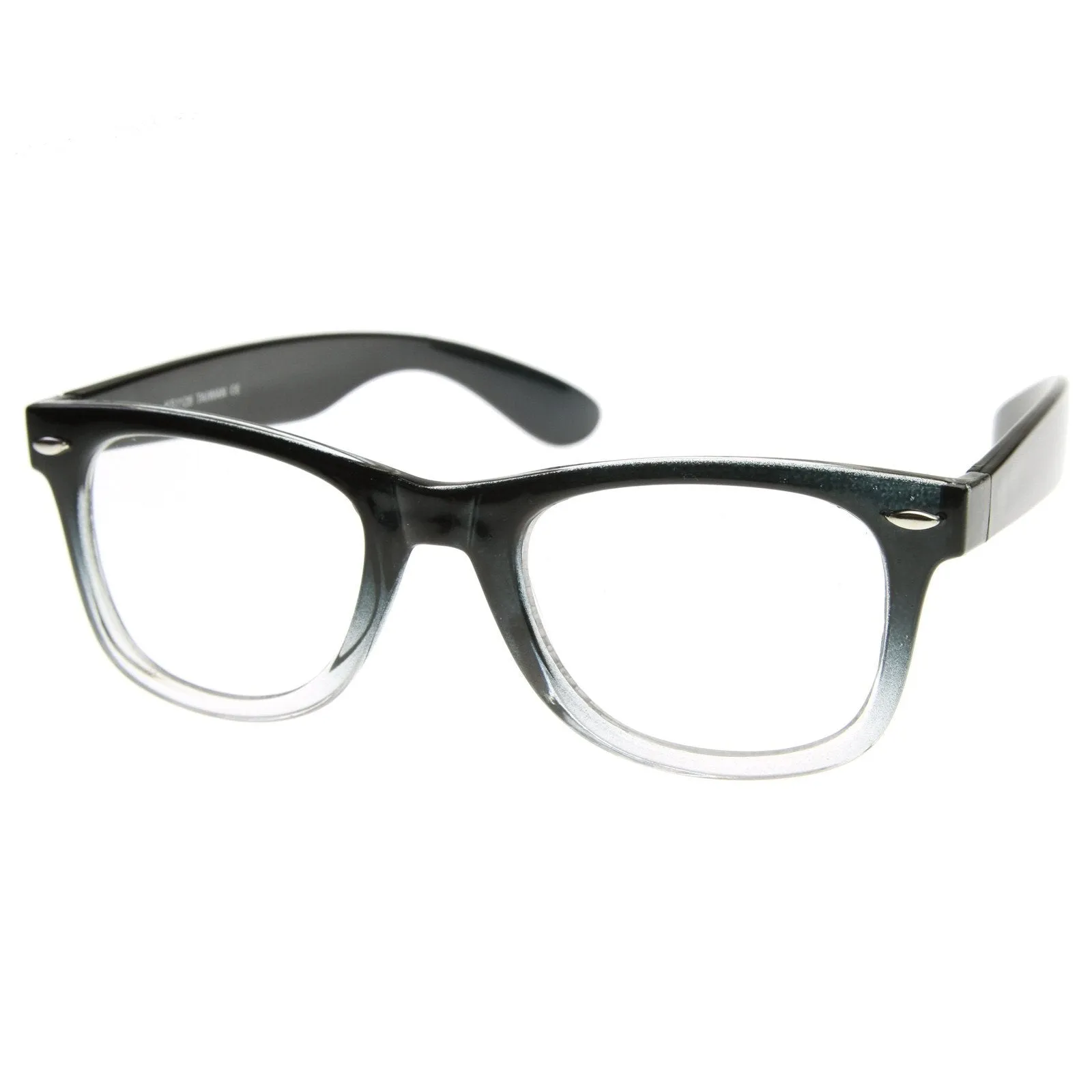 Two Tone Retro Color Fade Clear Lens Horned Rim Glasses 8536 sold by ZeroUV product image thumbnail 4