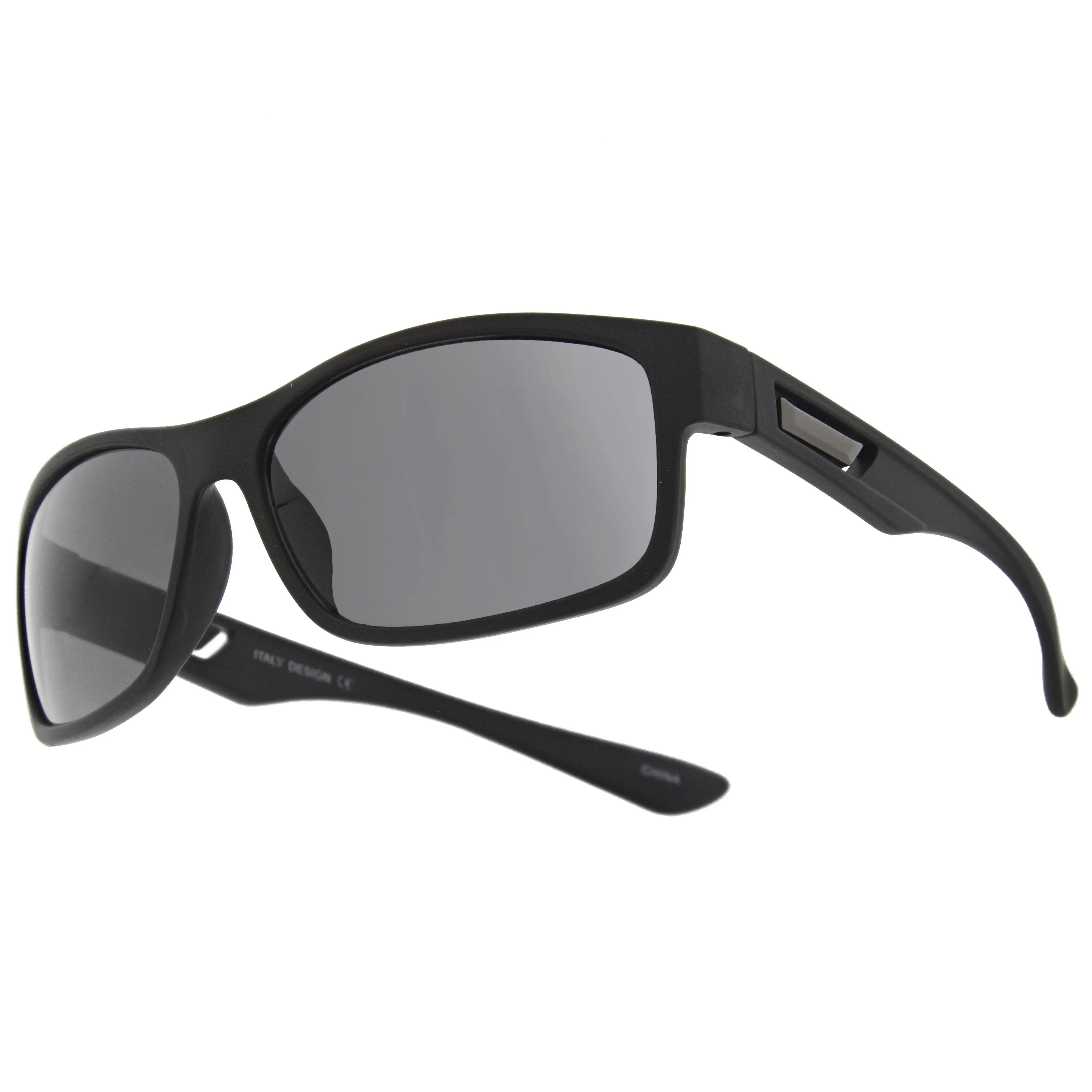 Men's Rubberized Matte Shark Fin Temple Sport Sunglasses A419 sold by ZeroUV product image thumbnail 3