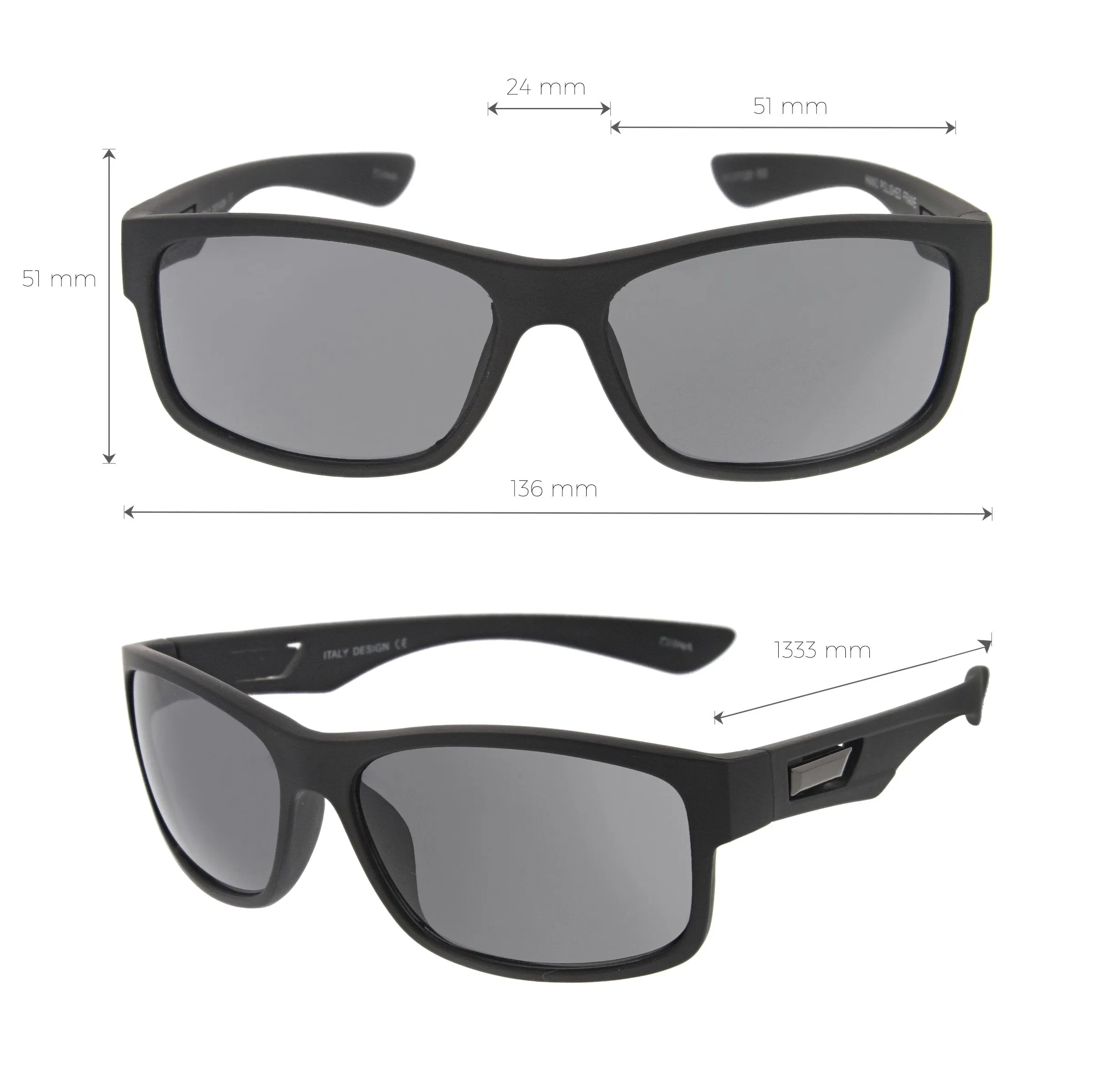 Men's Rubberized Matte Shark Fin Temple Sport Sunglasses A419 sold by ZeroUV product image thumbnail 5