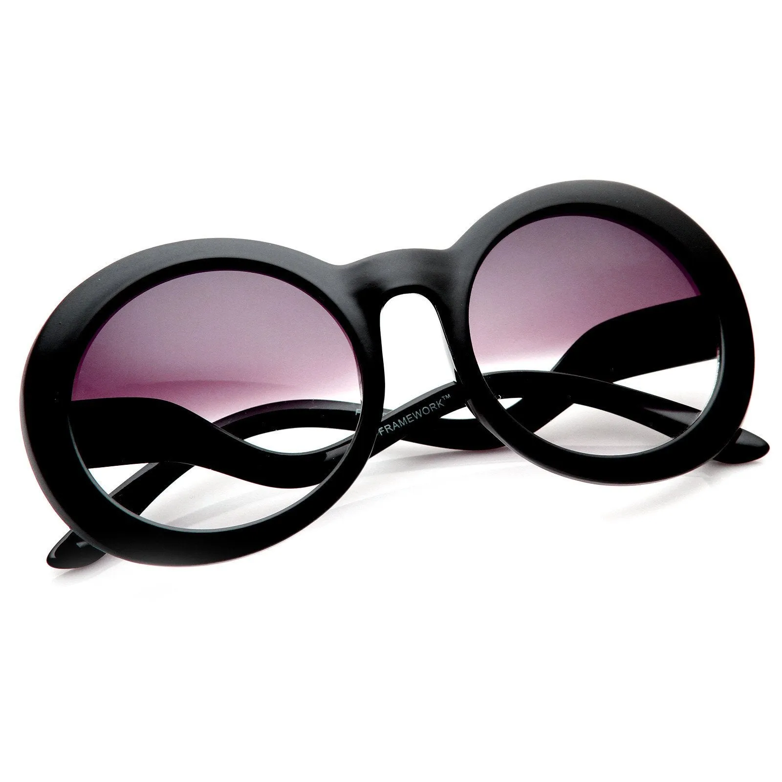 Trendy Fashion Inspired Womens Round Half Tint Sunglasses 8888 sold by ZeroUV product image thumbnail 3