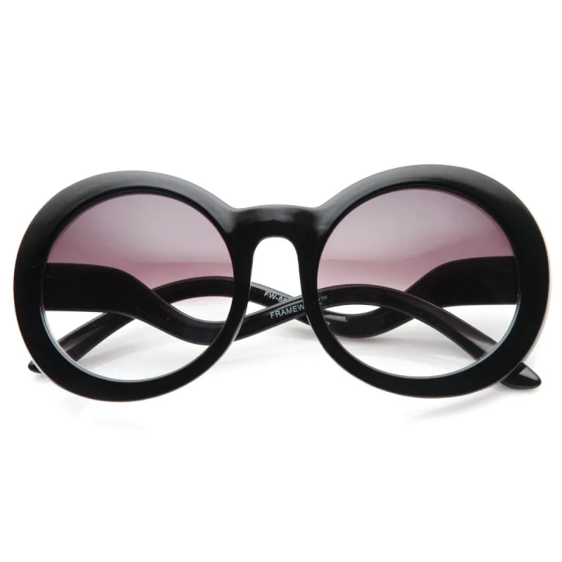 Trendy Fashion Inspired Womens Round Half Tint Sunglasses 8888 sold by ZeroUV