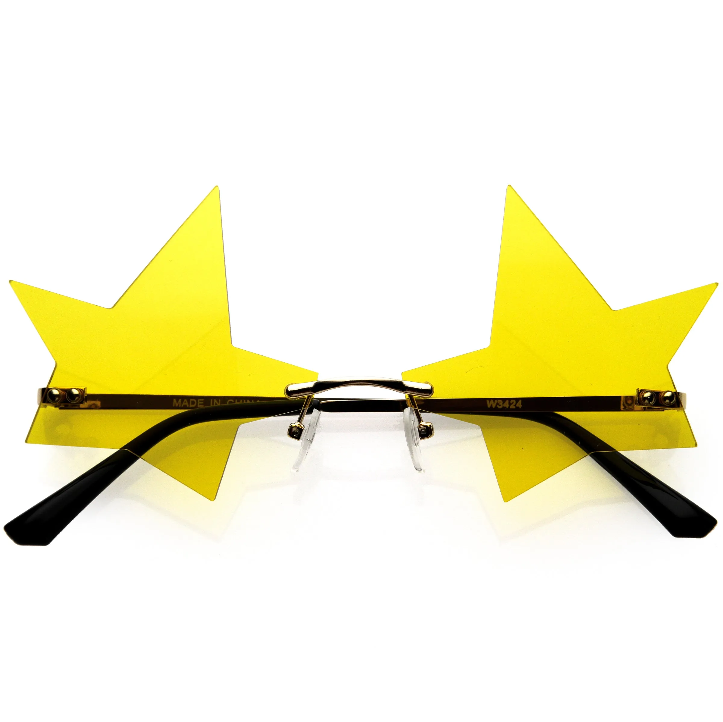 Chic Tinted Star Design Rimless Metal Frame Stars Sunglasses D083 sold by ZeroUV product image thumbnail 3
