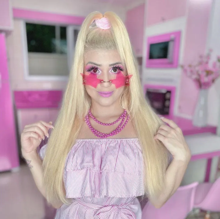 Chic Tinted Star Design Rimless Metal Frame Stars Sunglasses D083 sold by ZeroUV product image thumbnail 2