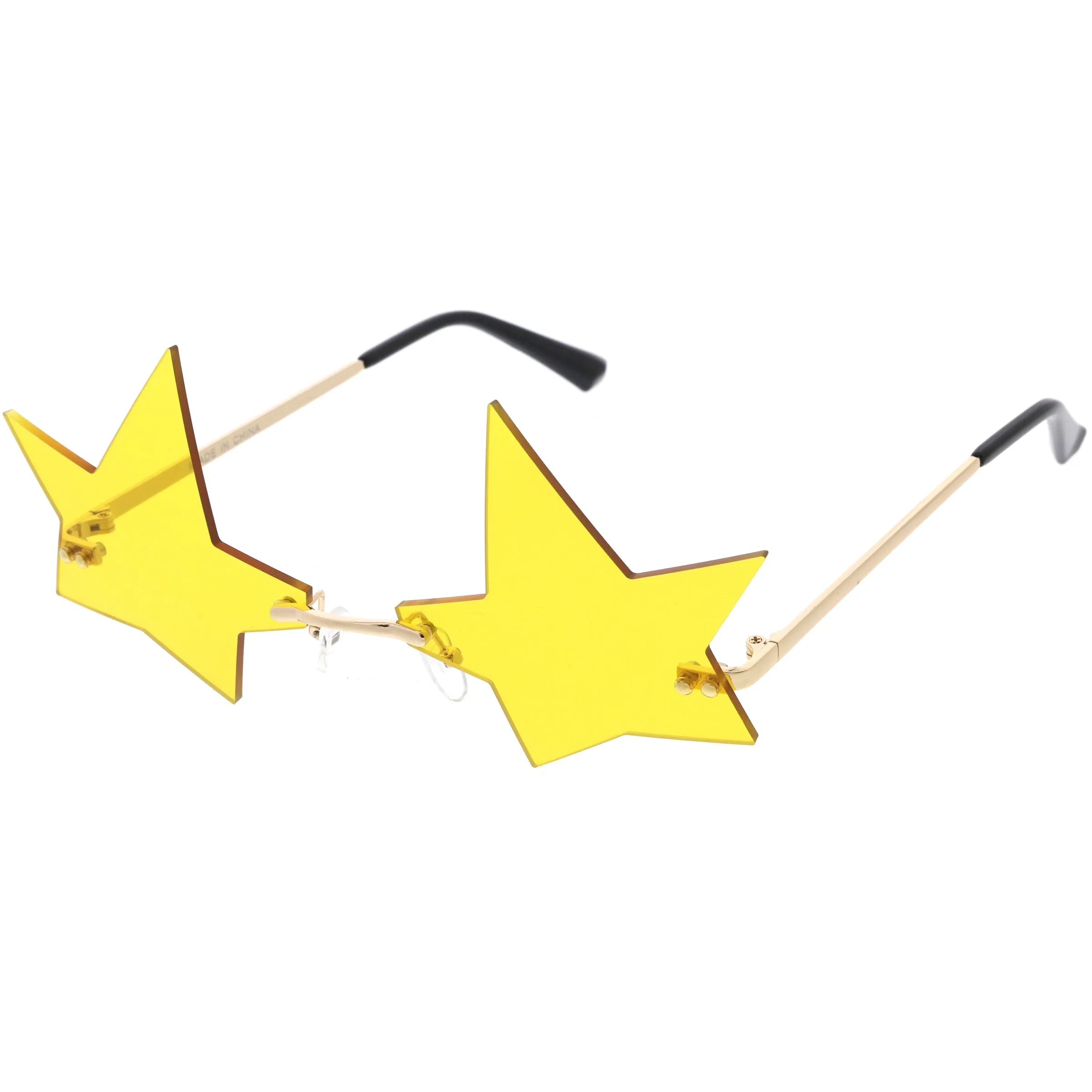 Chic Tinted Star Design Rimless Metal Frame Stars Sunglasses D083 sold by ZeroUV product image thumbnail 5