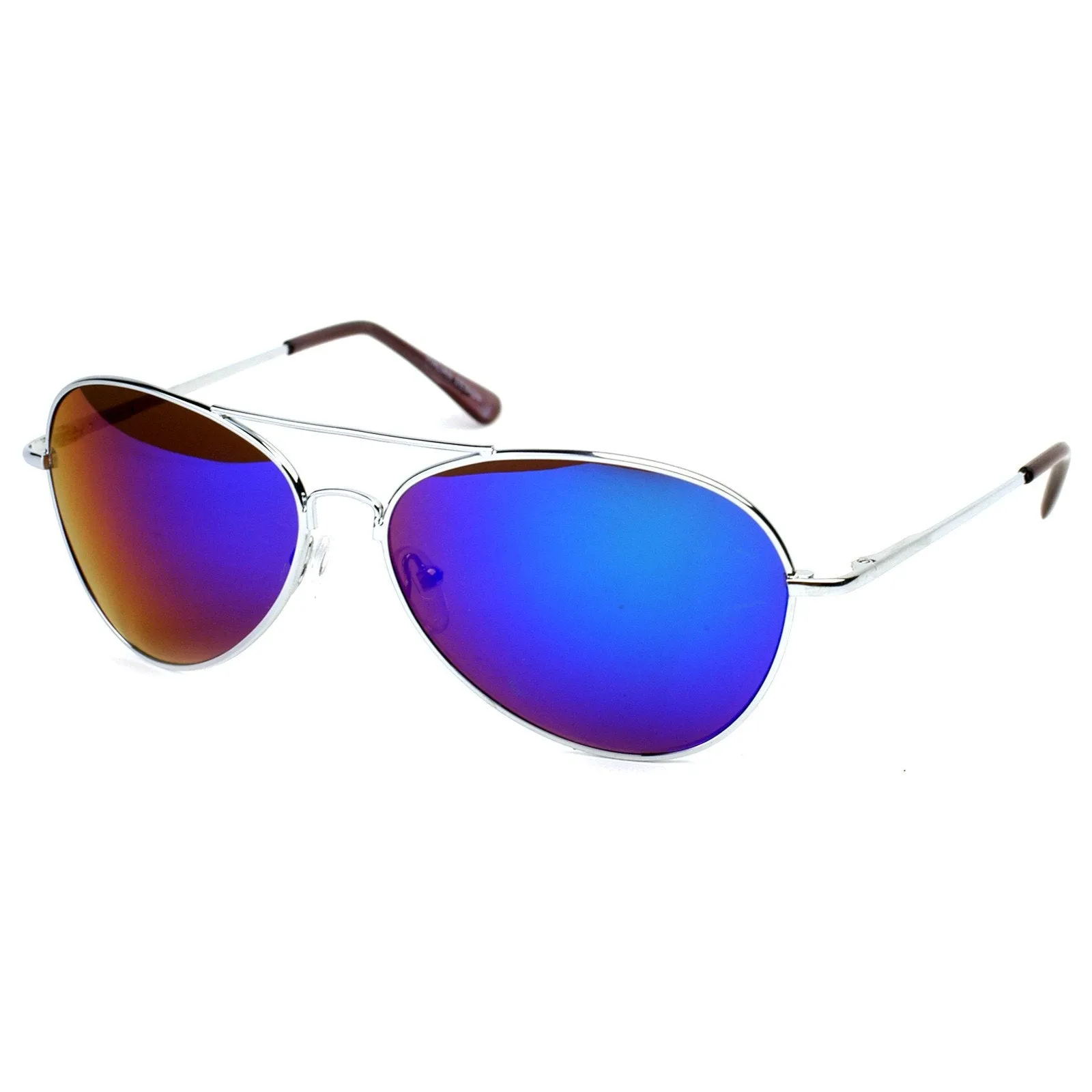 Retro Flash Mirrored Lens Metal Aviator Sunglasses sold by ZeroUV product image thumbnail 4