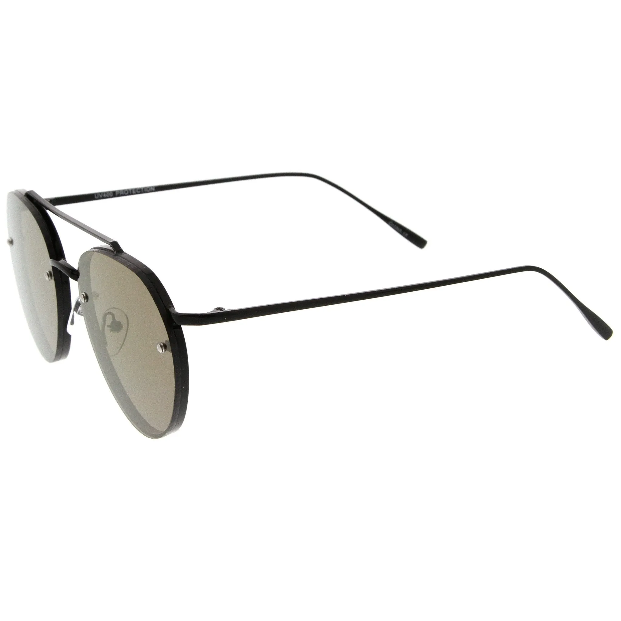 Modern Rimless Mirrored Flat Lens Aviator Sunglasses A823 sold by ZeroUV product image thumbnail 3