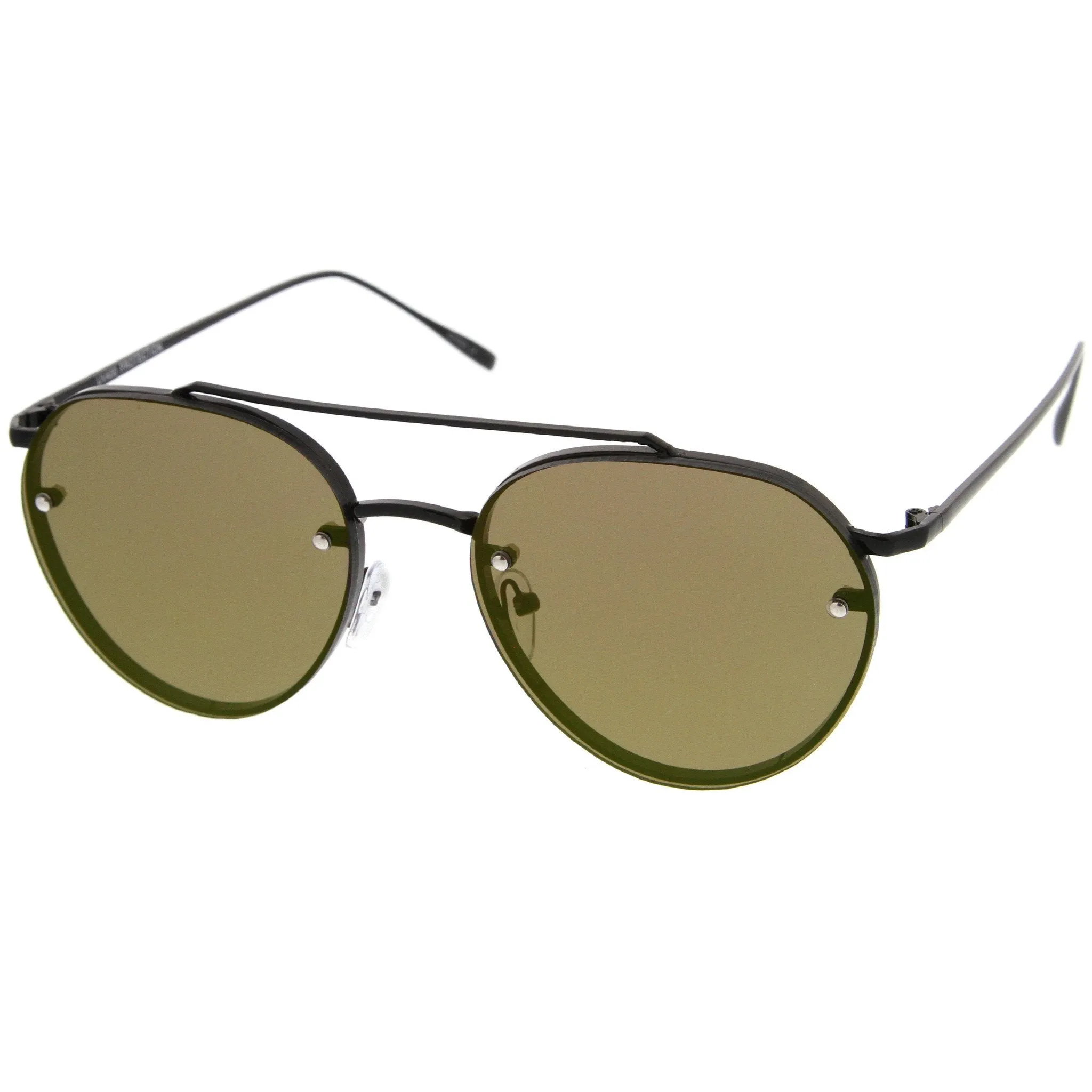 Modern Rimless Mirrored Flat Lens Aviator Sunglasses A823 sold by ZeroUV product image thumbnail 2
