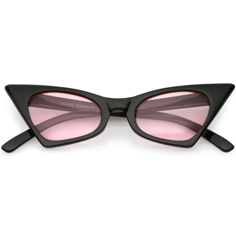 Retro 1950's Geometric High Pointed Cat Eye Sunglasses C492 sold by ZeroUV
