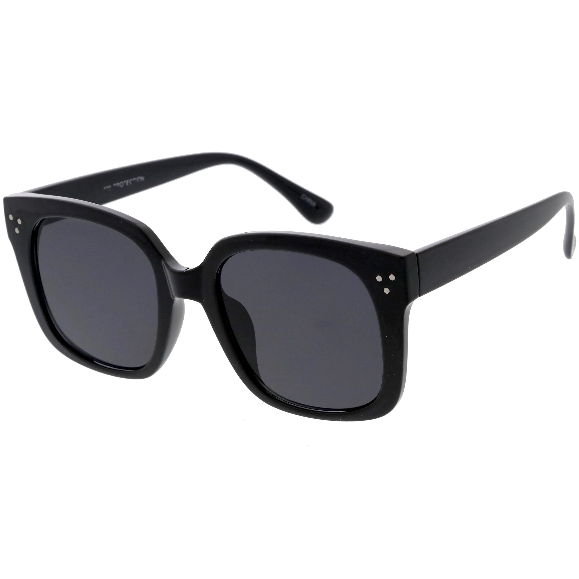 Posh Oversize Neutral Colored Lens Square Horn Rimmed Sunglasses D104 sold by ZeroUV product image thumbnail 5