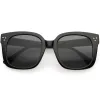 Posh Oversize Neutral Colored Lens Square Horn Rimmed Sunglasses D104 sold by ZeroUV