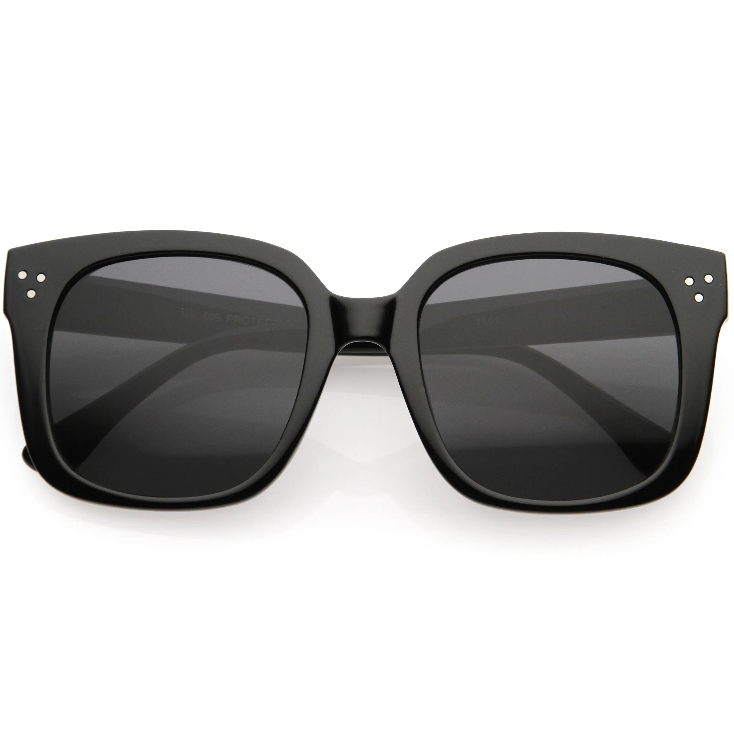 Posh Oversize Neutral Colored Lens Square Horn Rimmed Sunglasses D104 sold by ZeroUV product image thumbnail 4