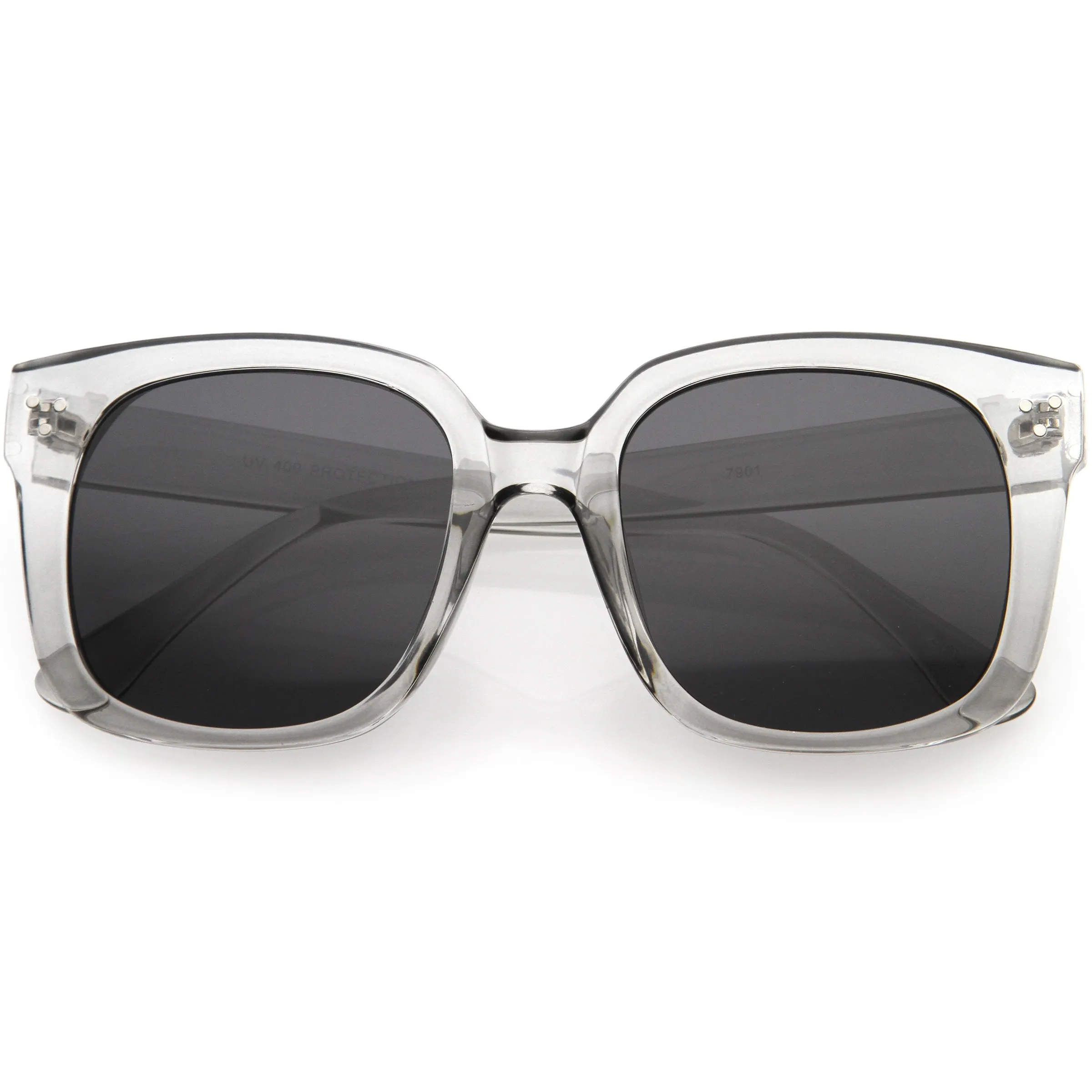 Posh Oversize Neutral Colored Lens Square Horn Rimmed Sunglasses D104 sold by ZeroUV