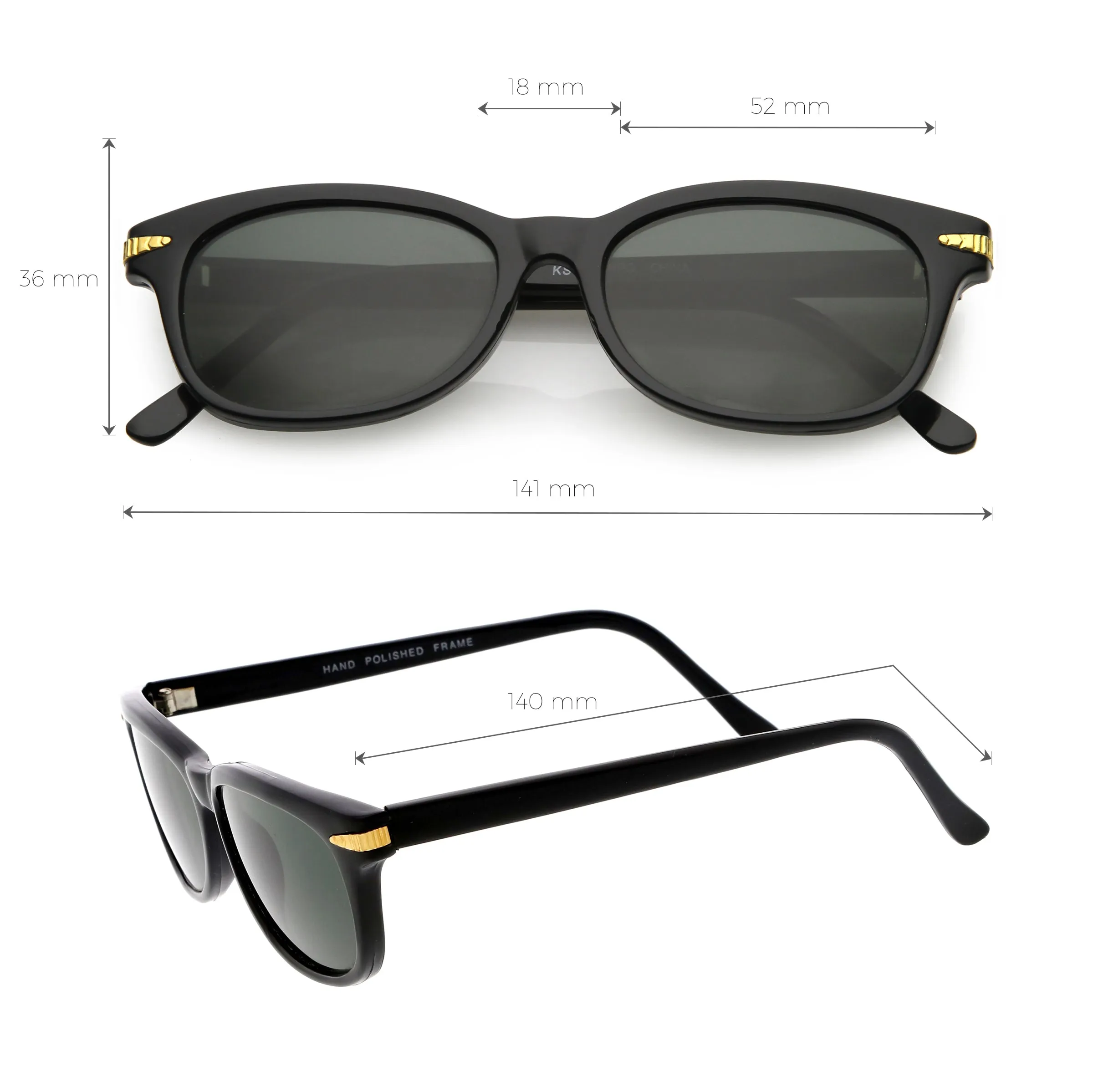 True Vintage Dapper Dead Stock Small Horned Rim Sunglasses C904 sold by ZeroUV product image thumbnail 2