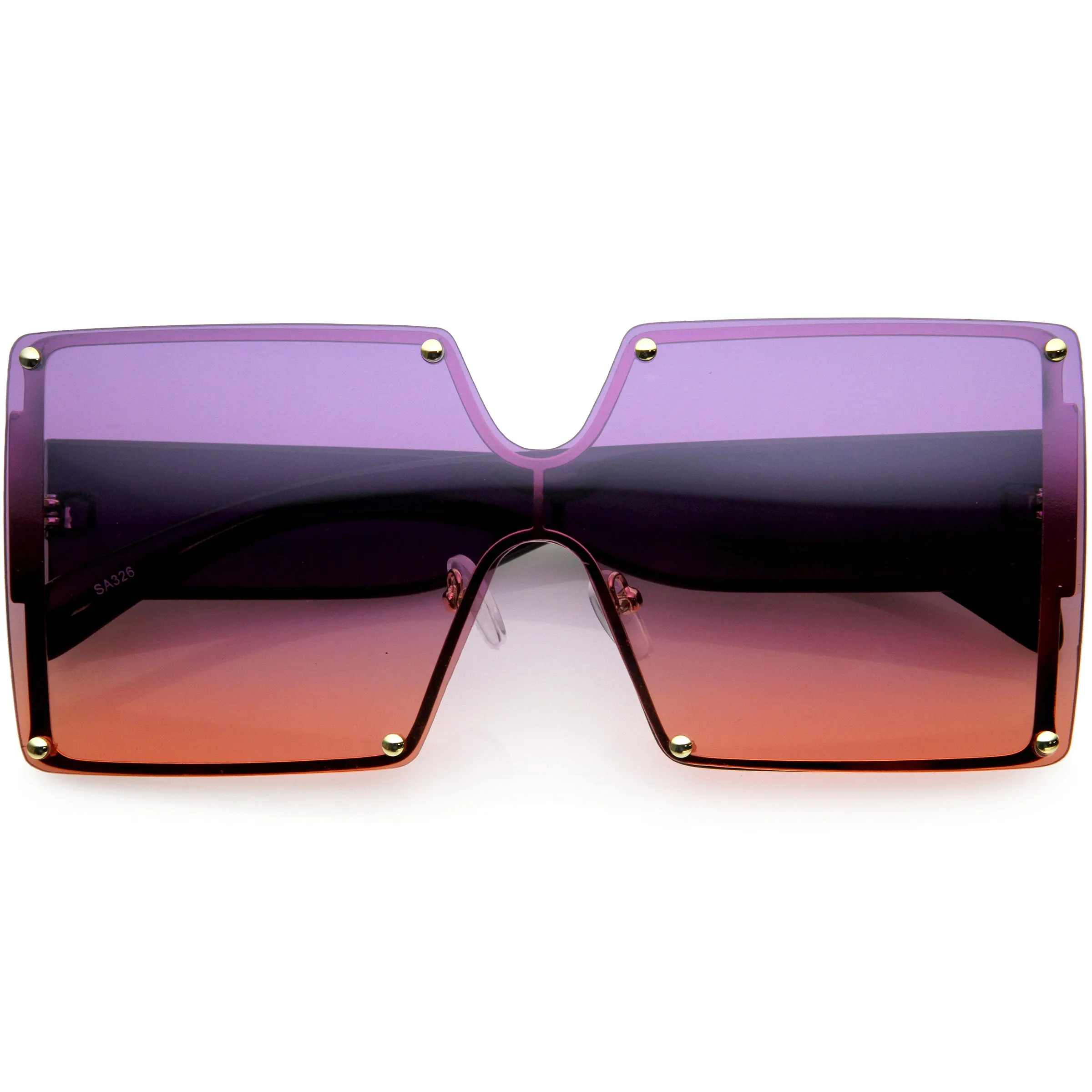 Oversize Chunky Gradient Lens Square Shield Sunglasses D132 sold by ZeroUV product image thumbnail 4
