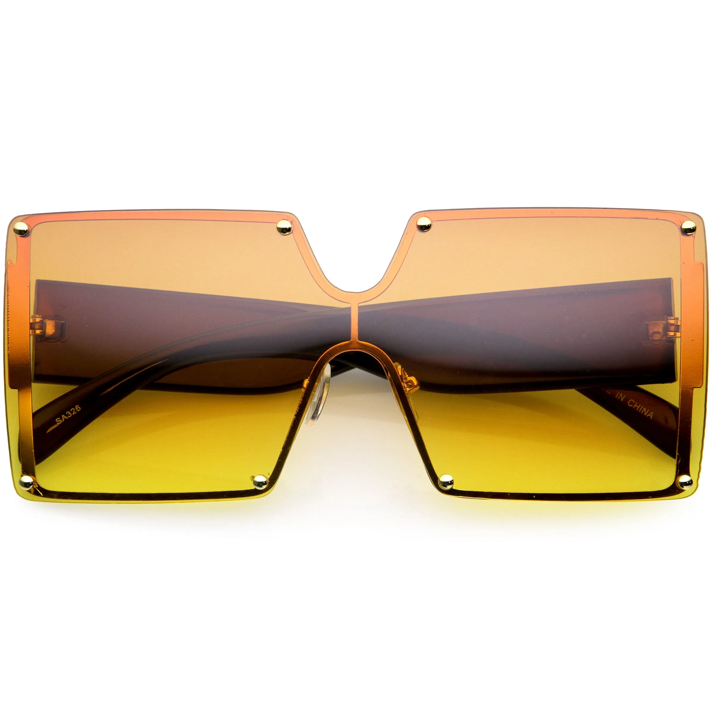 Oversize Chunky Gradient Lens Square Shield Sunglasses D132 sold by ZeroUV