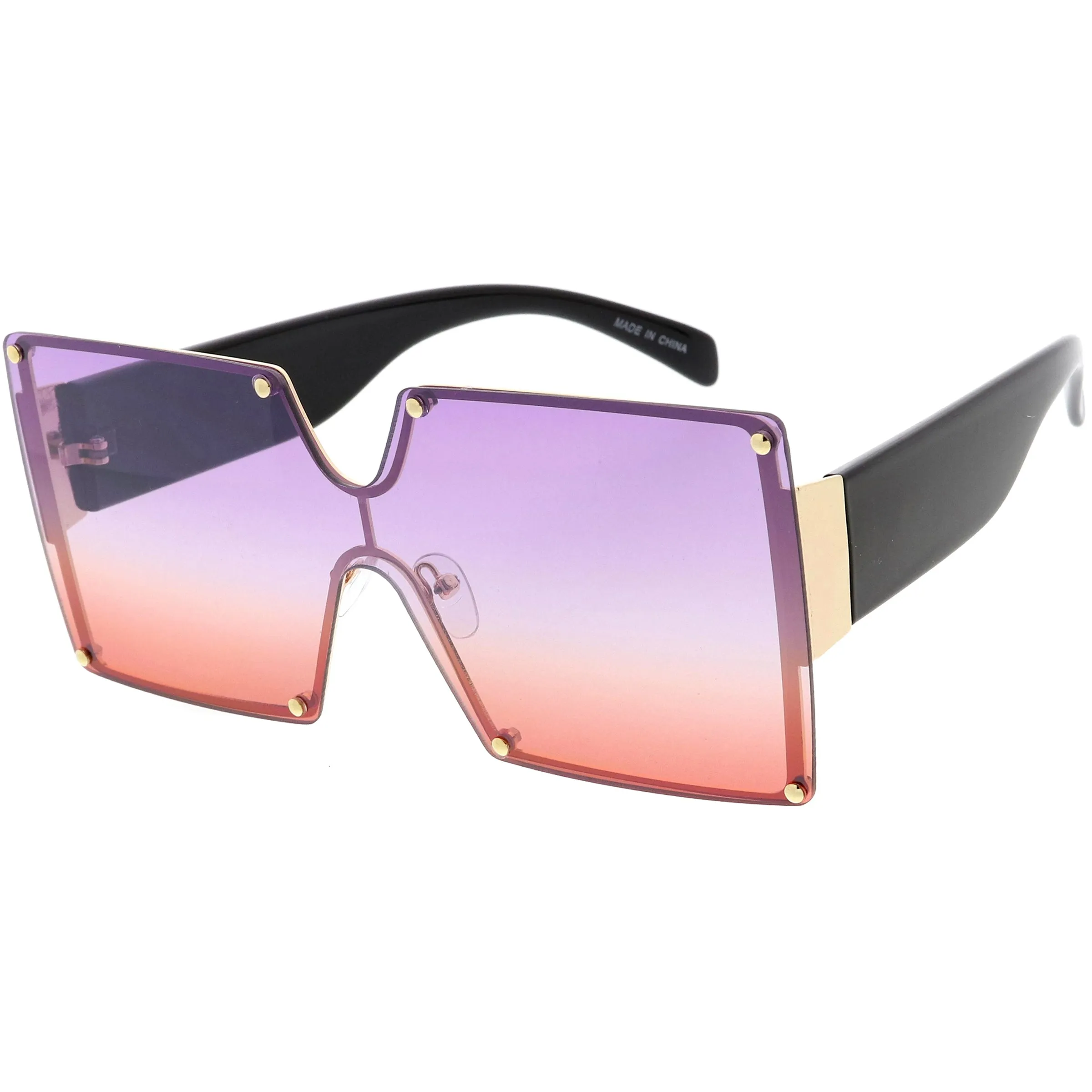 Oversize Chunky Gradient Lens Square Shield Sunglasses D132 sold by ZeroUV product image thumbnail 5
