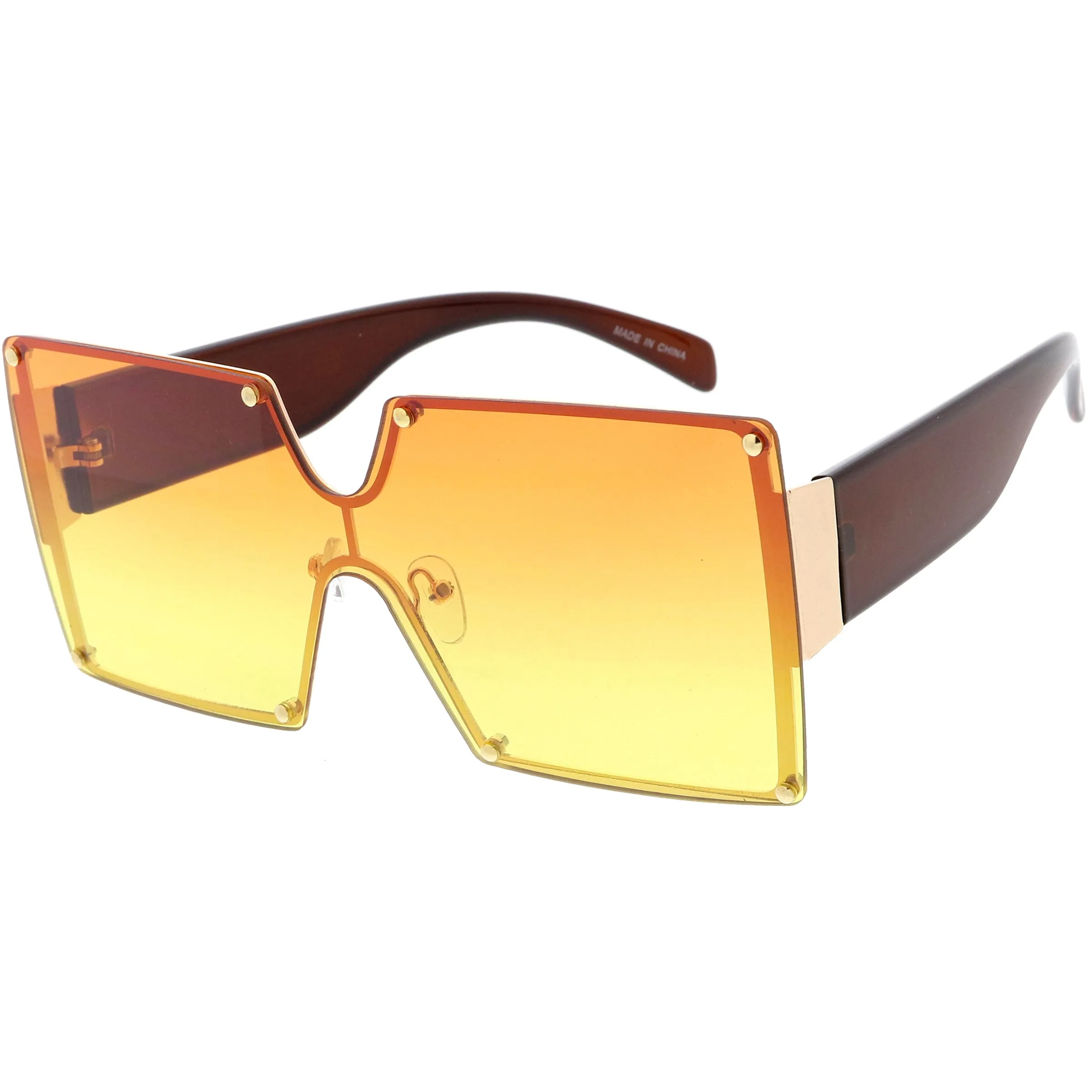 Oversize Chunky Gradient Lens Square Shield Sunglasses D132 sold by ZeroUV product image thumbnail 2